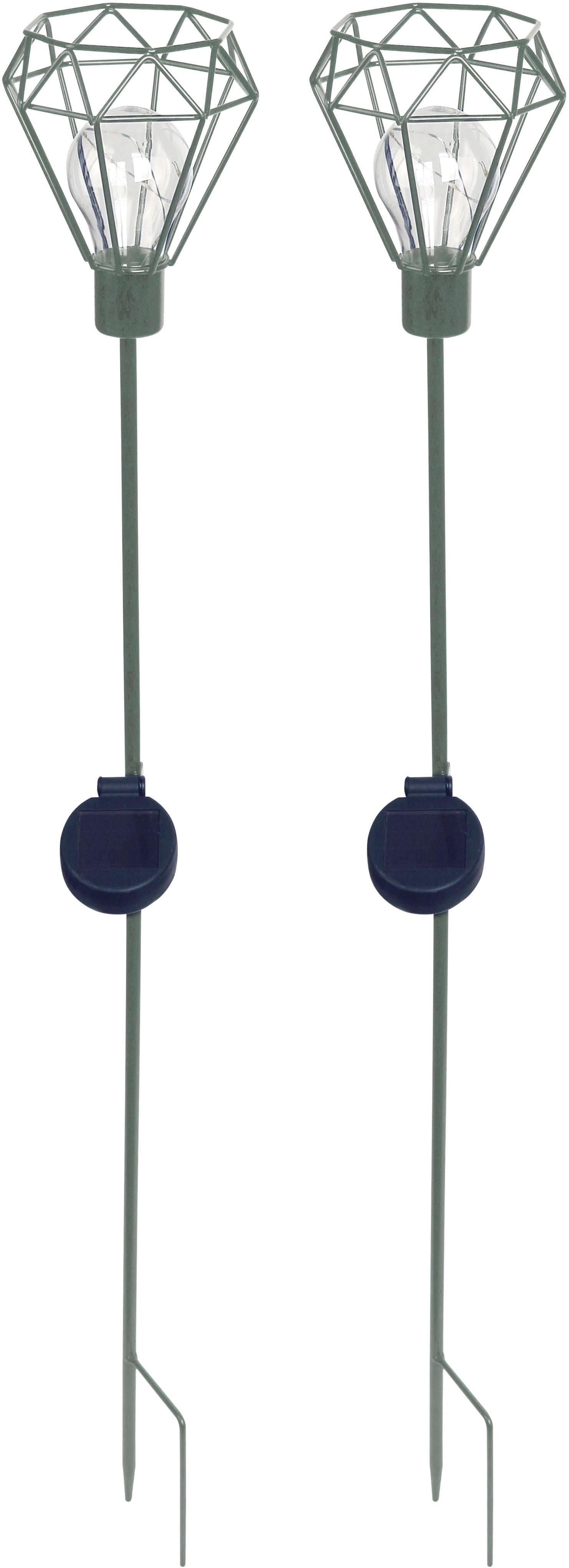 Dekorative Gartenleuchte aus Metall, Kunststoff und Glas