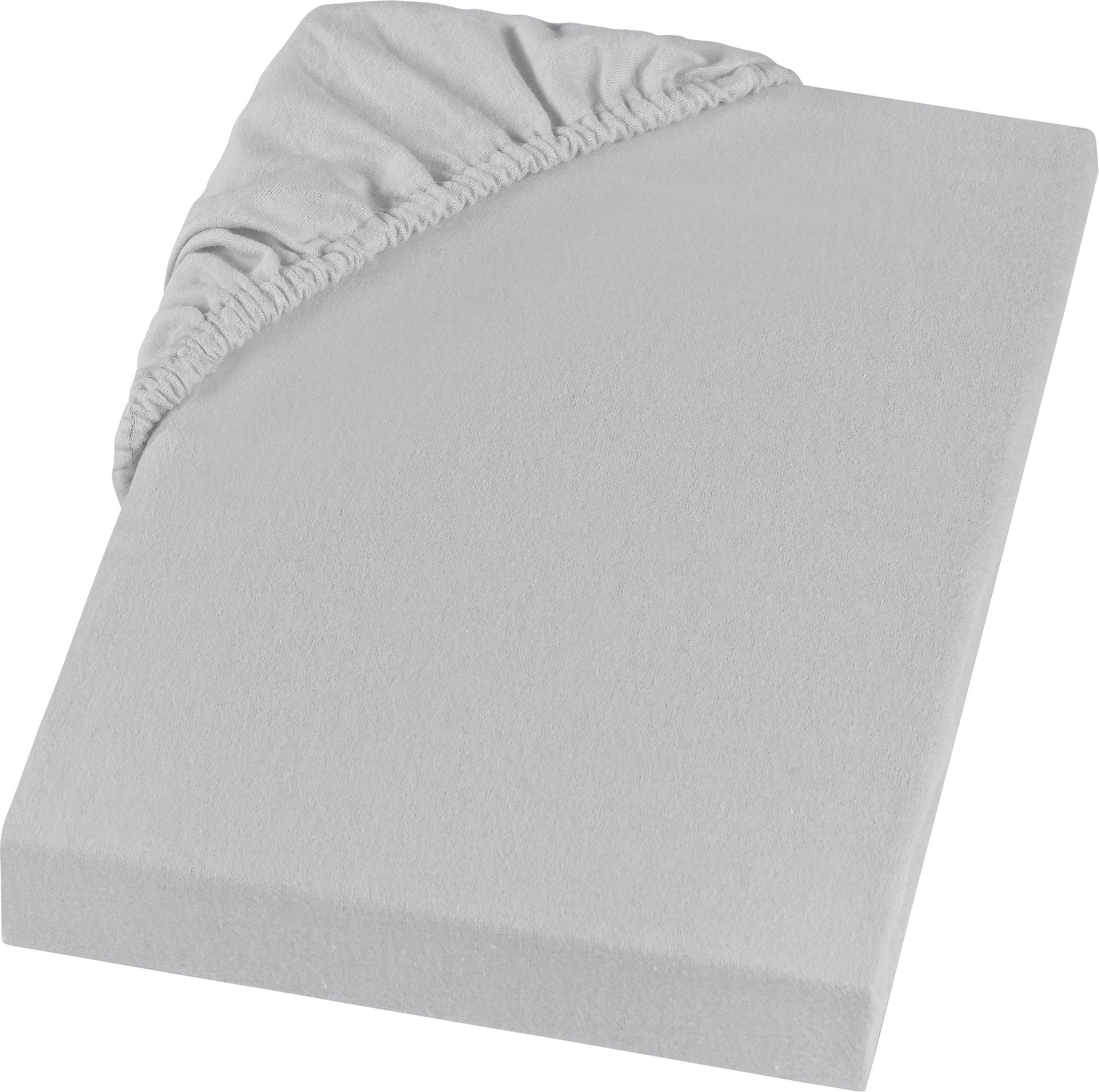 SETEX Spannbettlaken Feinbiber Silber 100% Baumwolle