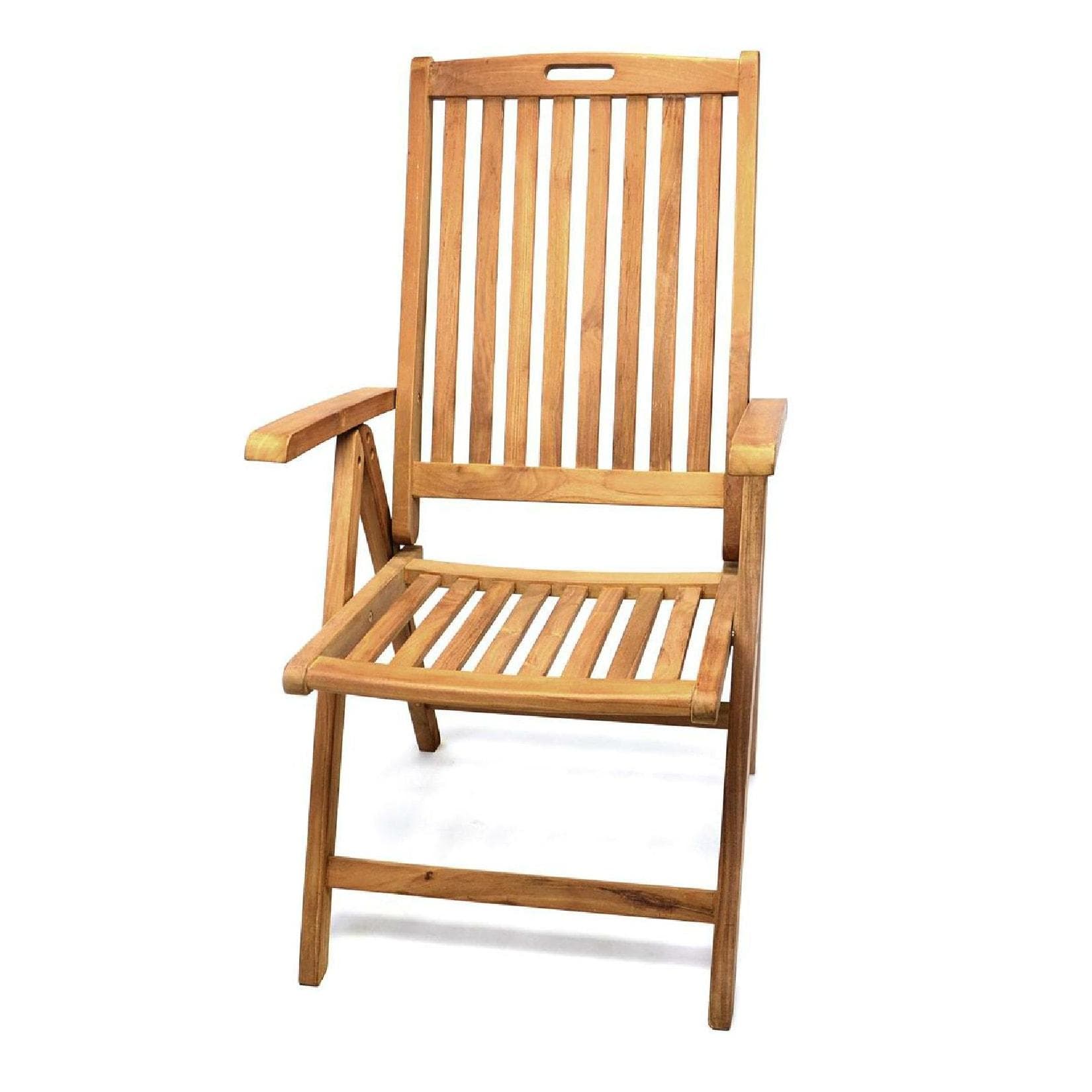 VCM Gartenstuhl Teak Hochlehner Klappstuhl verstellbar braun