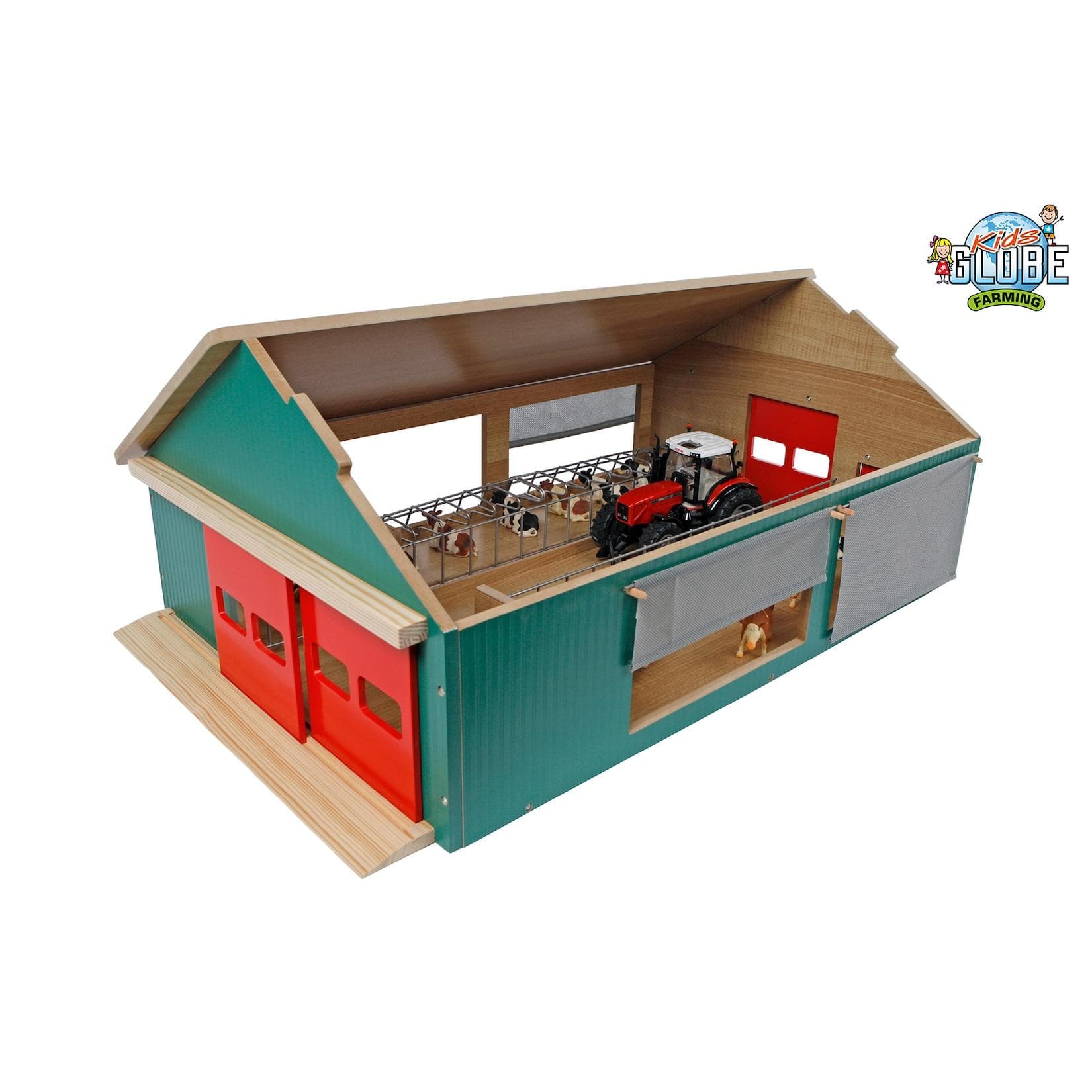 Kids Globe Stall mit beweglichen Elementen Holz 1:32
