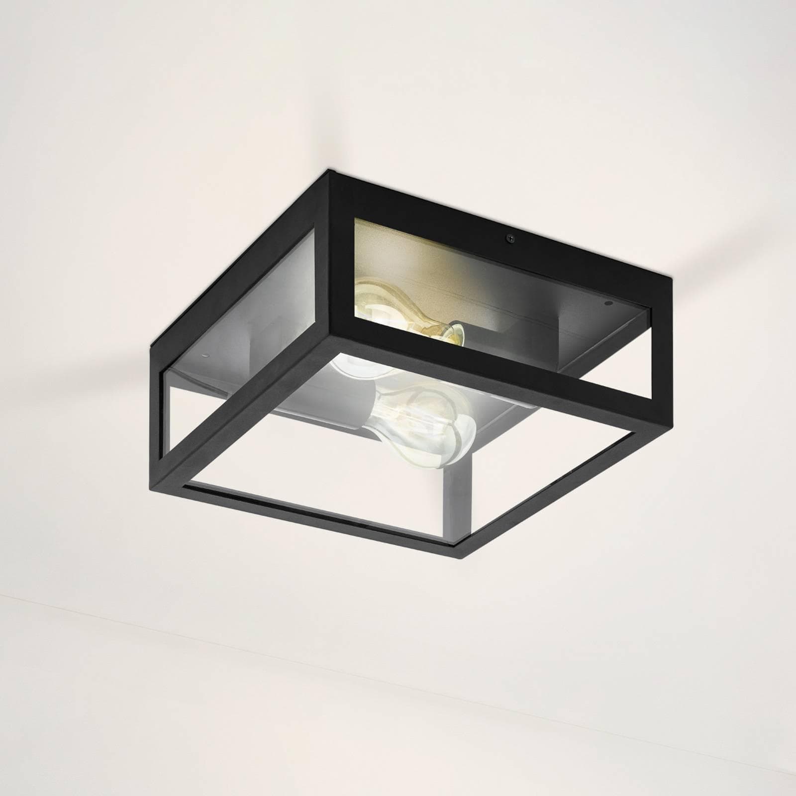 Bad-Deckenleuchte Amezola 2-flammig Schwarz Eglo