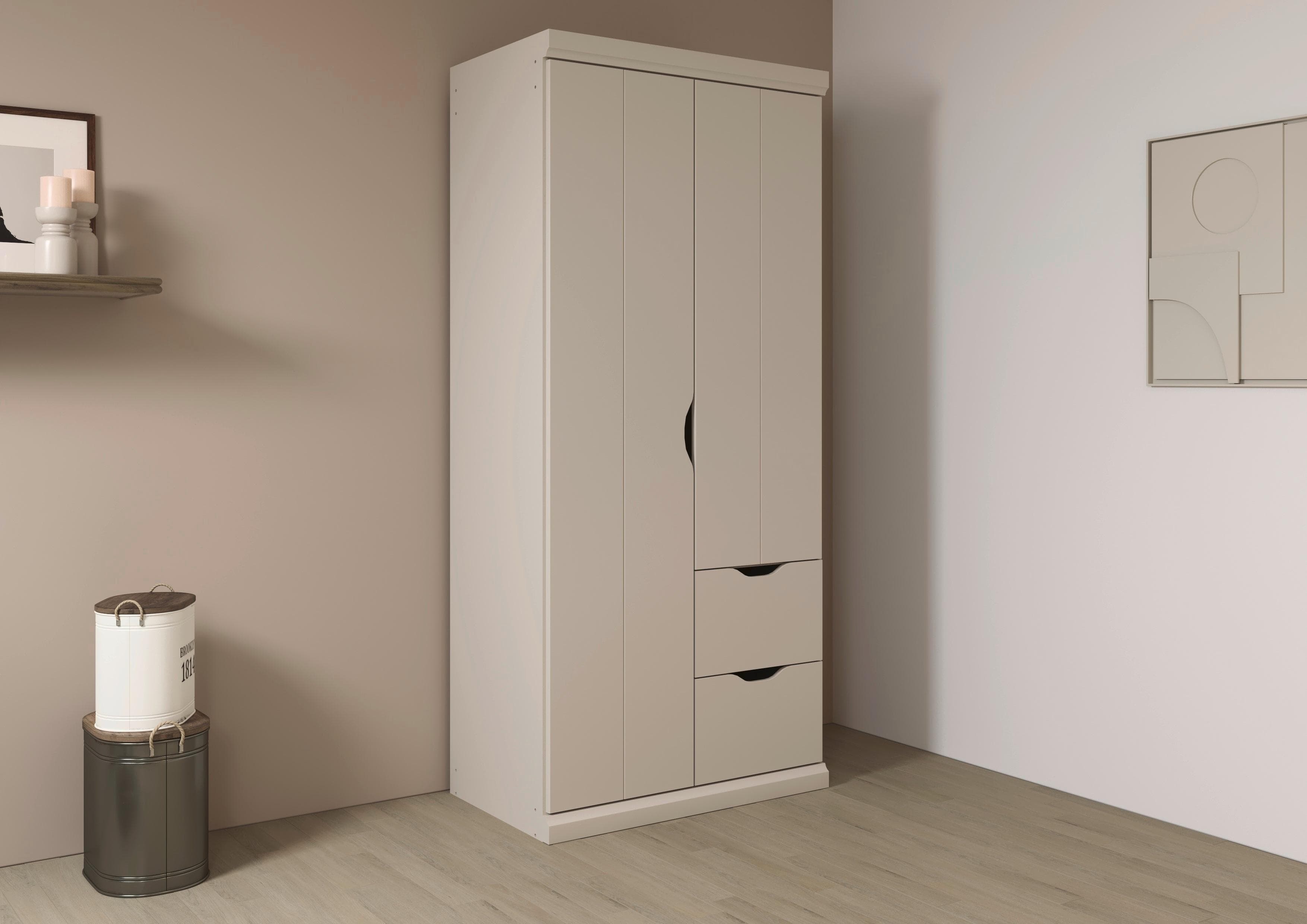 Kleiderschrank RAUCH Drehtürenschrank Garderobe Wäscheschrank Schlafzimmer MARLENE Beige