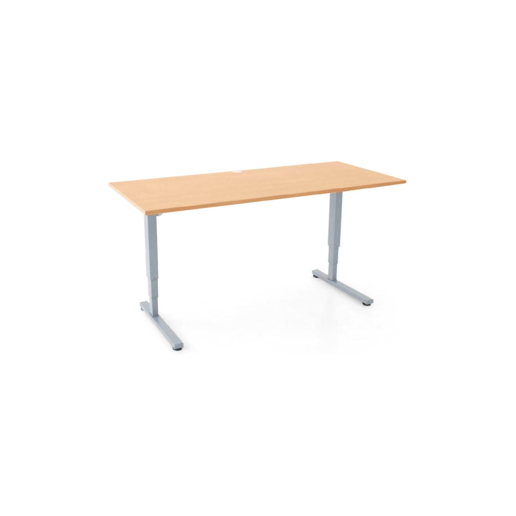 STIER Elektrisch Höhenverstellbarer Schreibtisch 501-53 120x80cm Doppel-Teleskop Buche Melamin