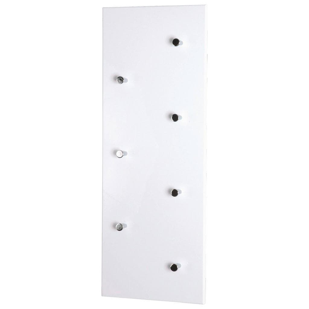 Wandgarderobe Metall Hochglanz Weiß 7 Haken