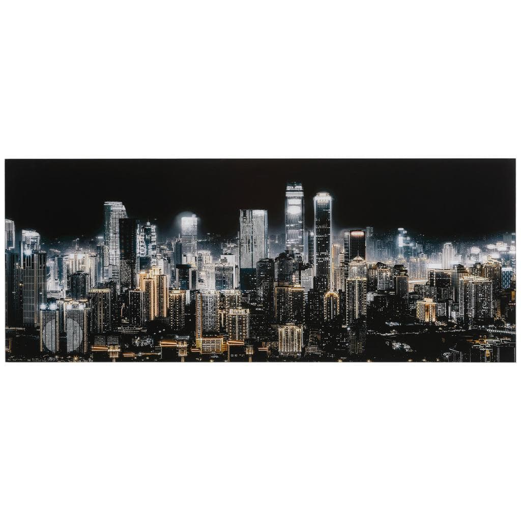 Monee Glasbild Schwarz Gold Fotografie Städte