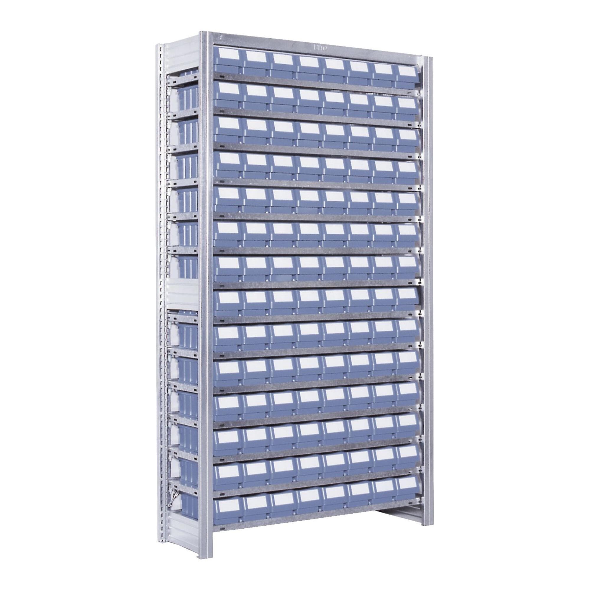 Bito Behälterregal mit 112 Regalkästen Taubenblau