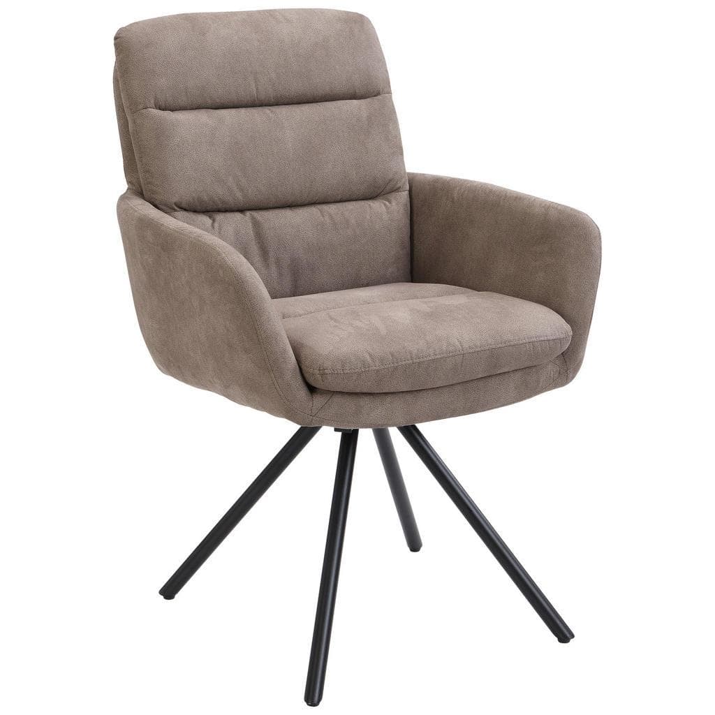 Cantus Armlehnstuhl Taupe Metall Textil Esszimmerstuhl