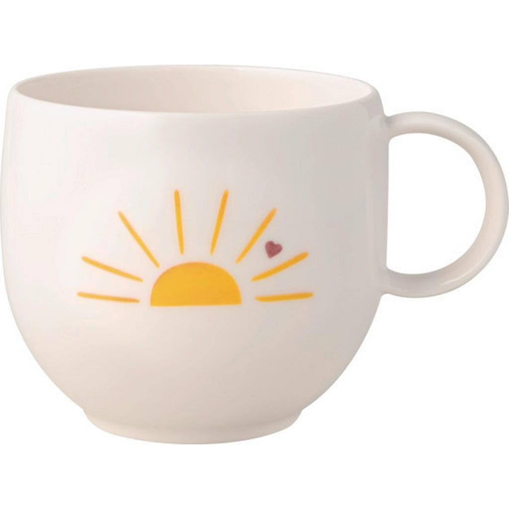 Weißer Keramik-Kaffeebecher im Stil 'With Love'