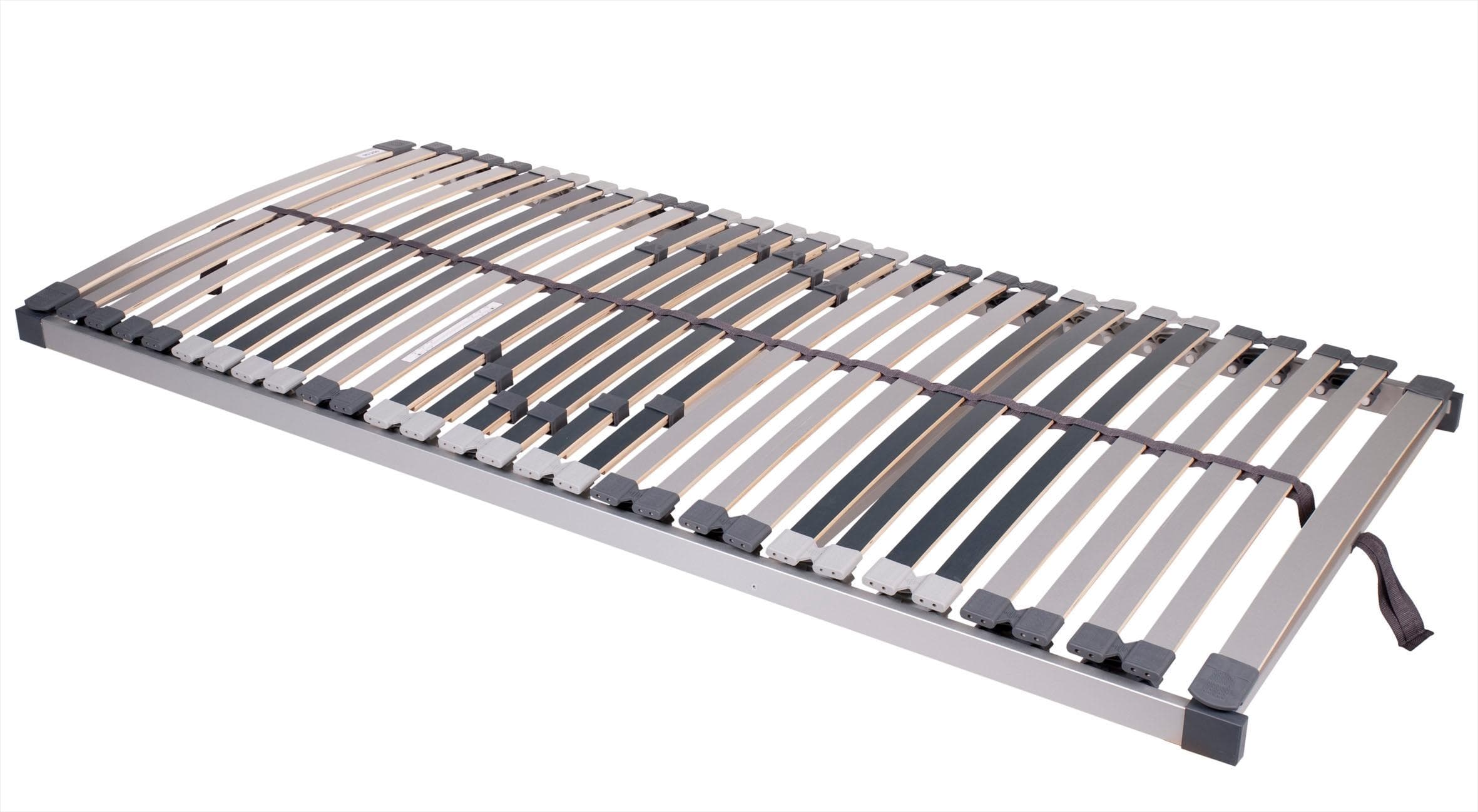 Schwarzer Lattenrost aus Holz und Gummi, 80x200cm