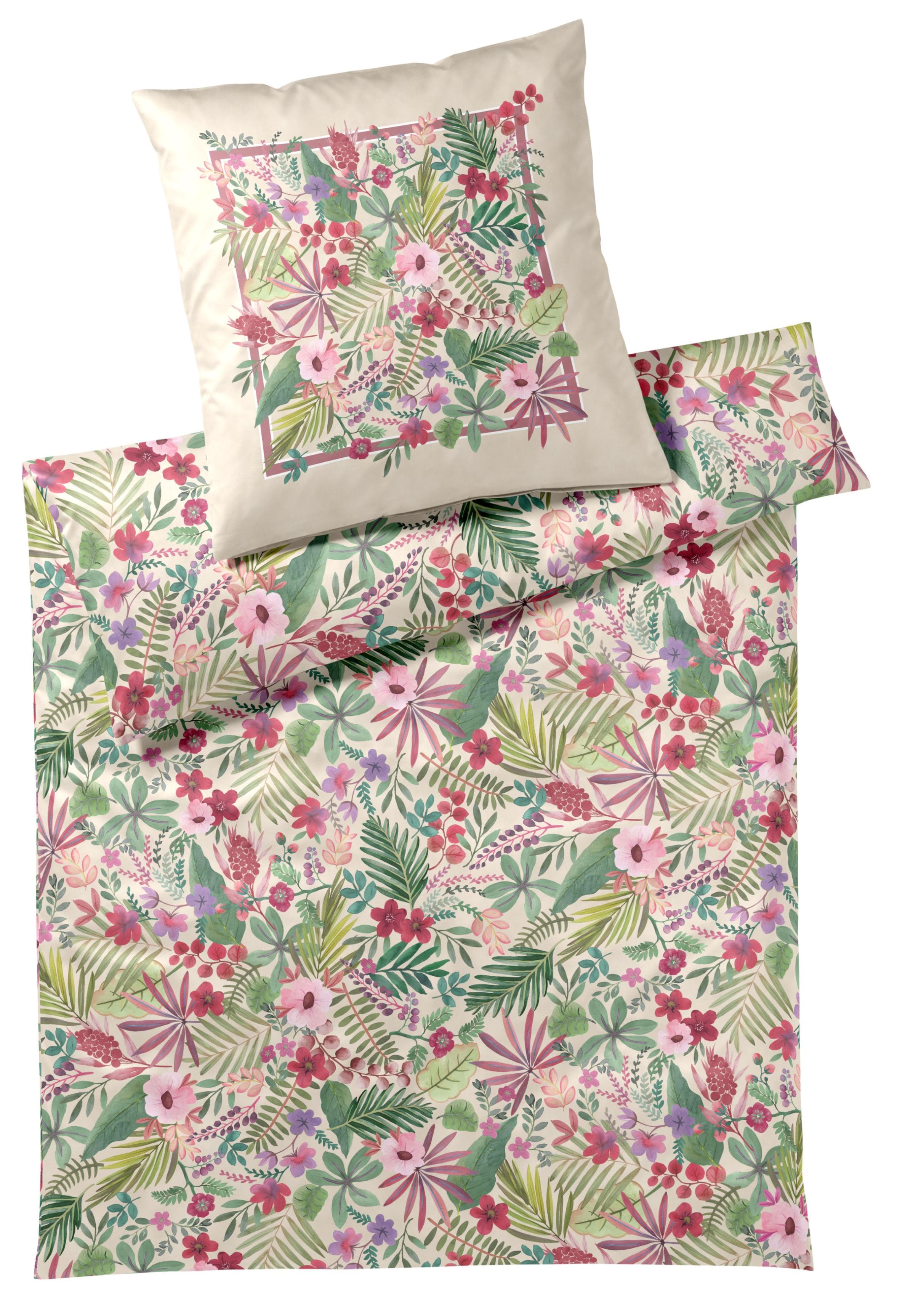 Elegante Bettwäsche mit Pflanzenmotiven