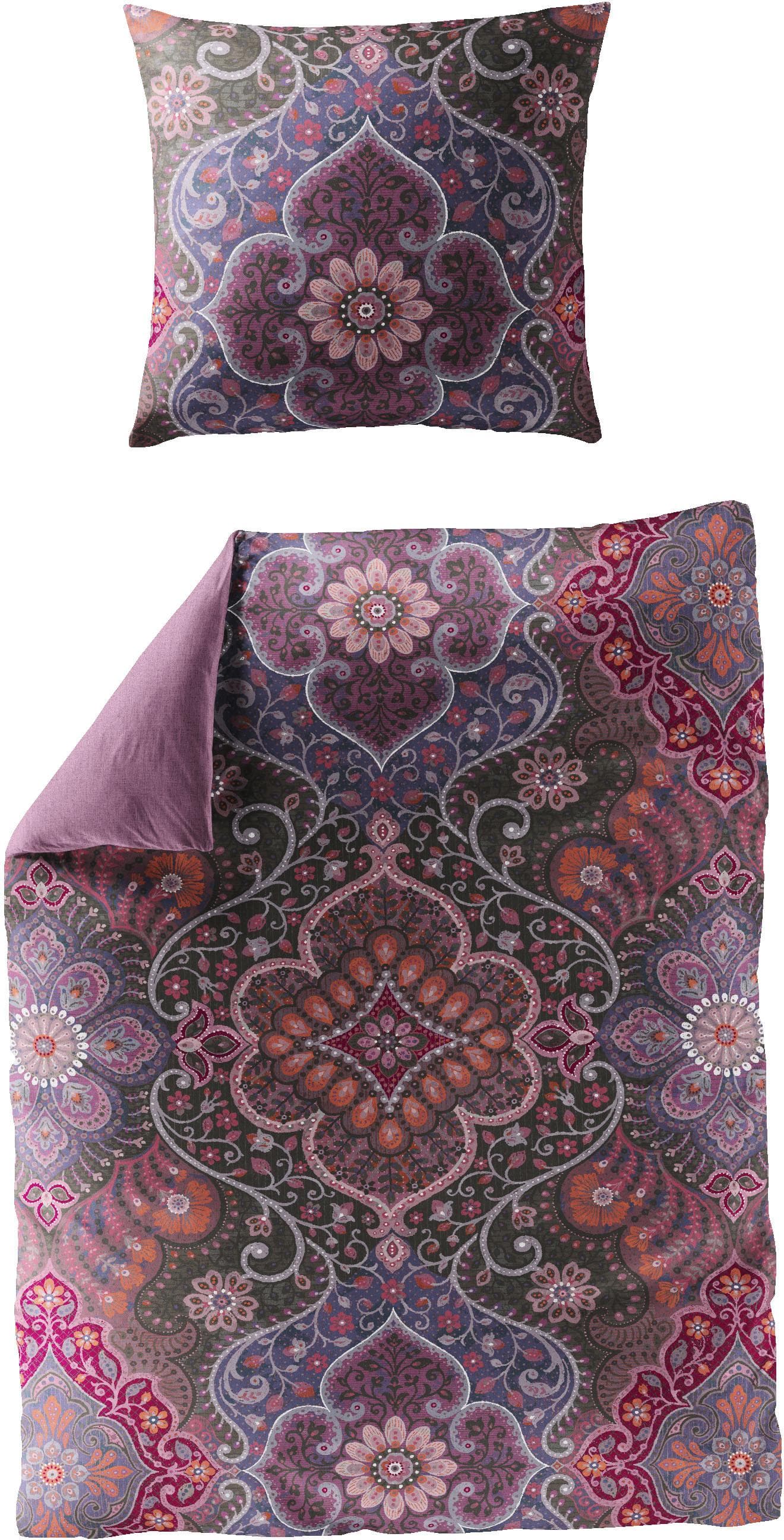 Jekatex Wendebettwäsche FLORENZIA: Luxuriöses Mako-Satin Bettwäsche-Set