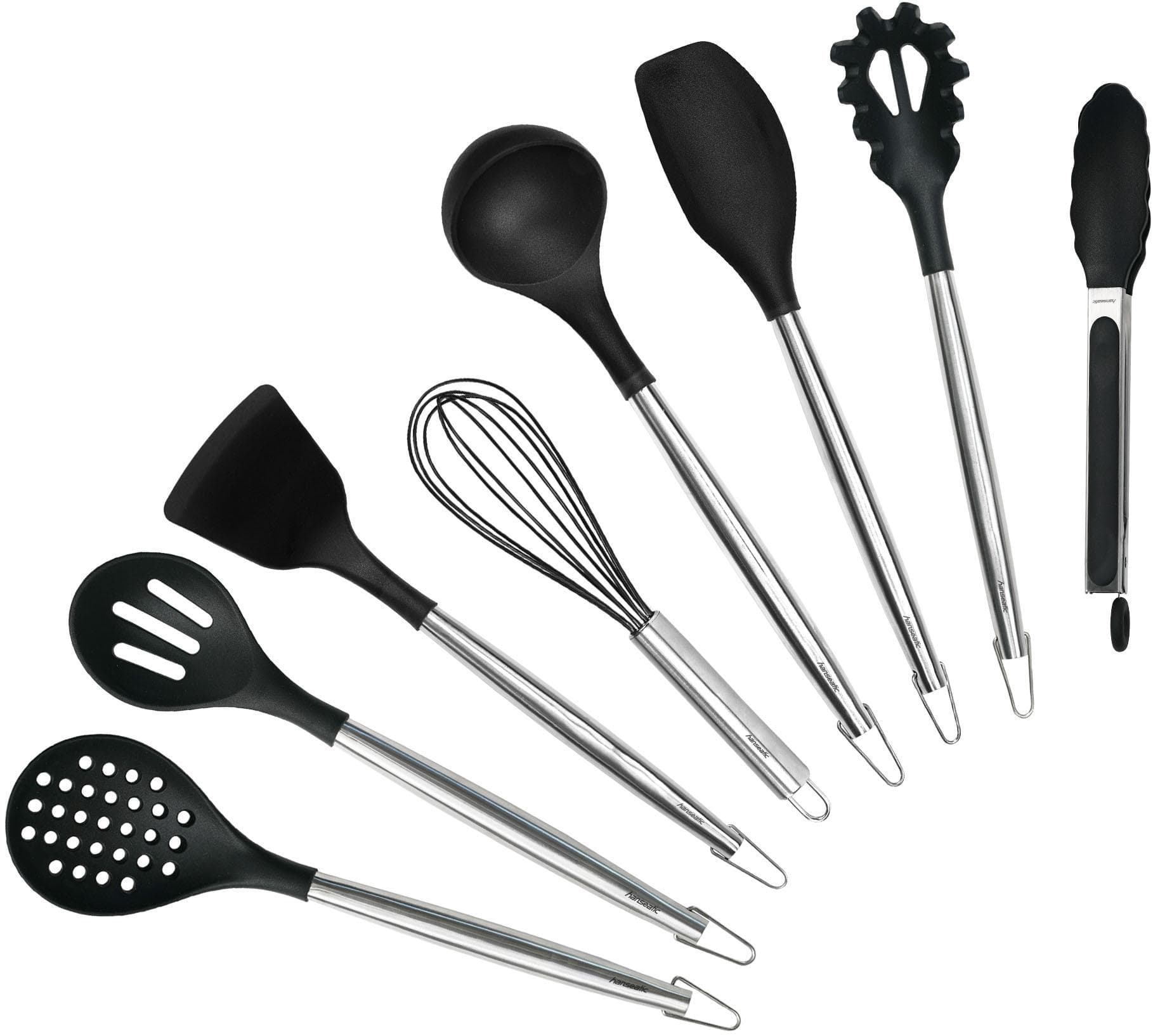 Hanseatic Küchenhelfer-Set 8-tlg. Schwarz Edelstahl