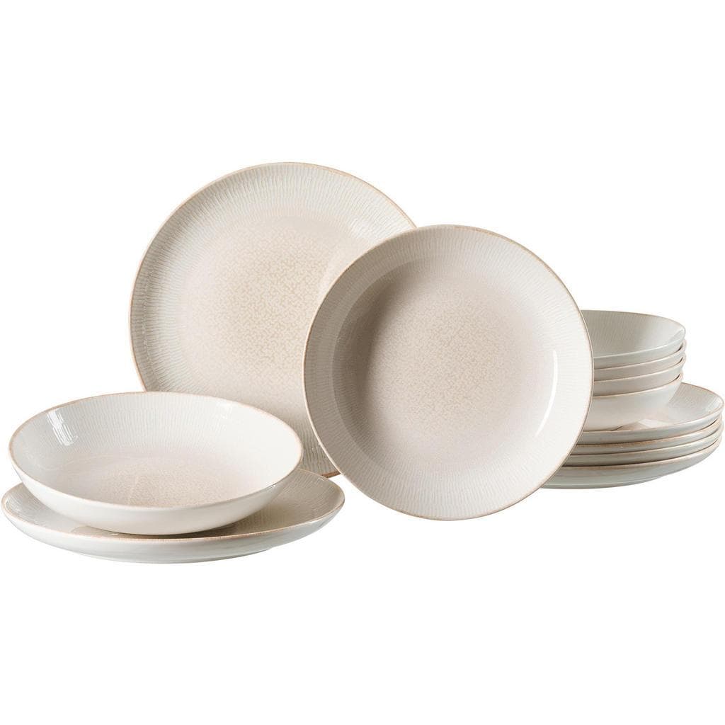 Ritzenhoff Breker Tafelservice Cara 12-teilig Creme-Weiß Keramik