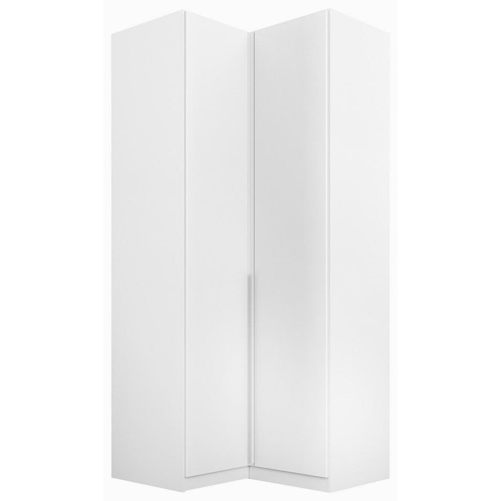 Eckkleiderschrank Weiß Alufarben 100x229x102 cm
