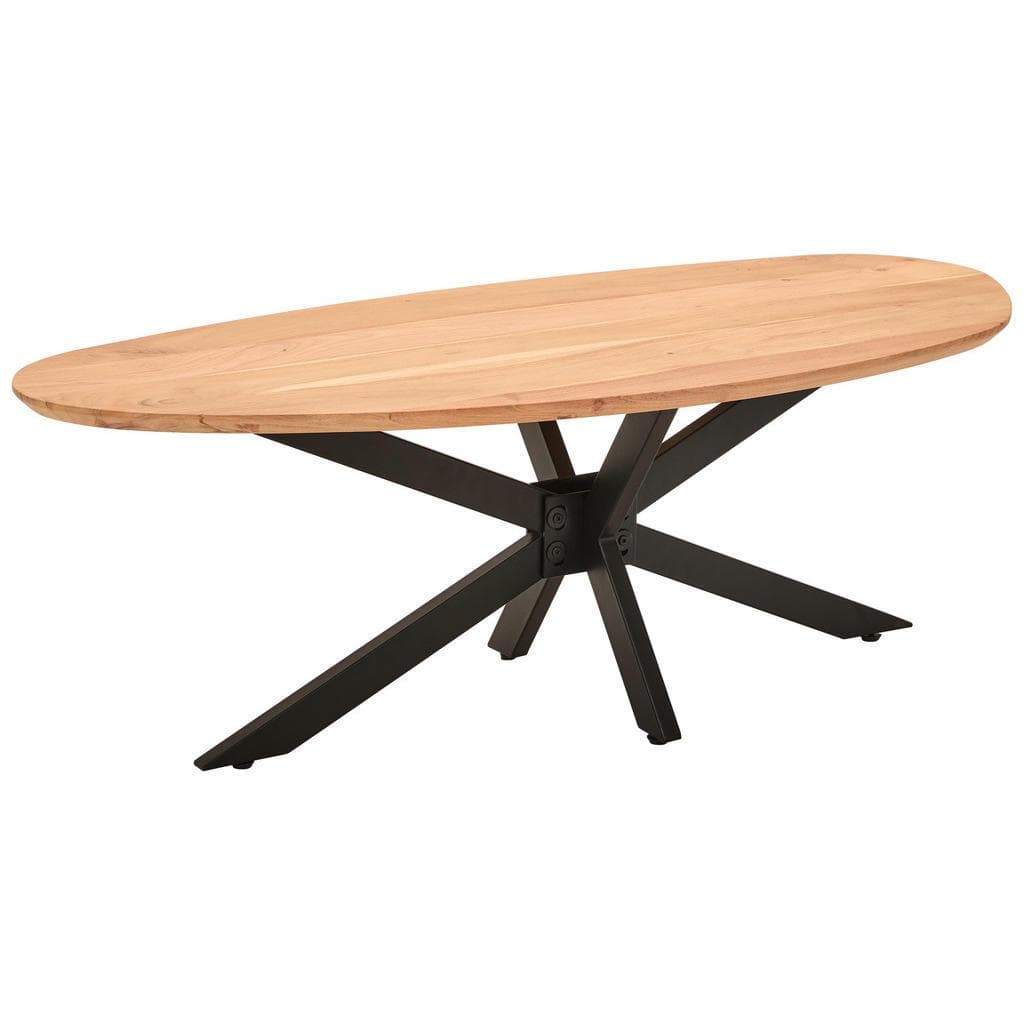 Livetastic Couchtisch Schwarz Akazie Holz Metall