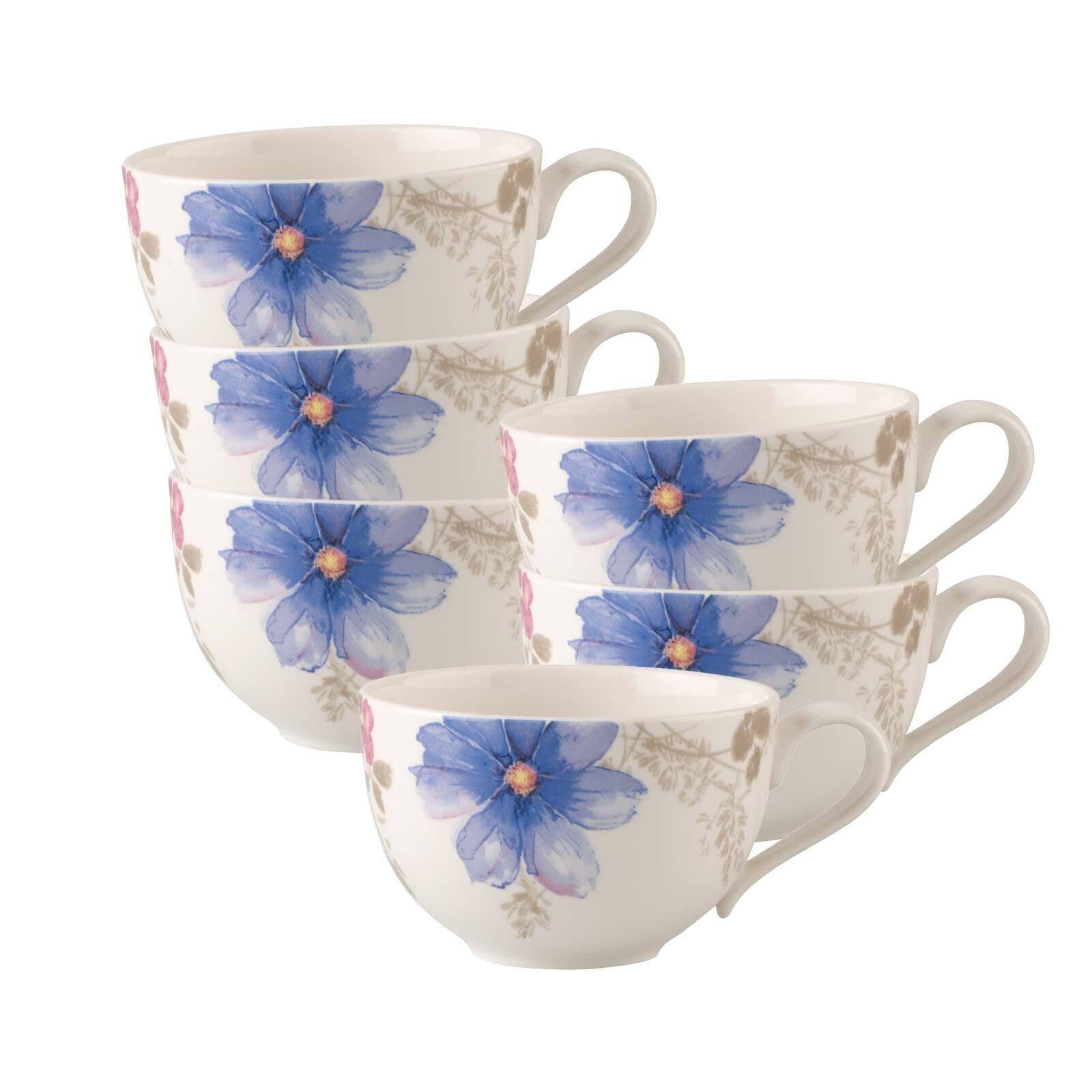 Villeroy & Boch Frühstückstassen Mariefleur Gris Basic 290 ml 6er Set Bunt