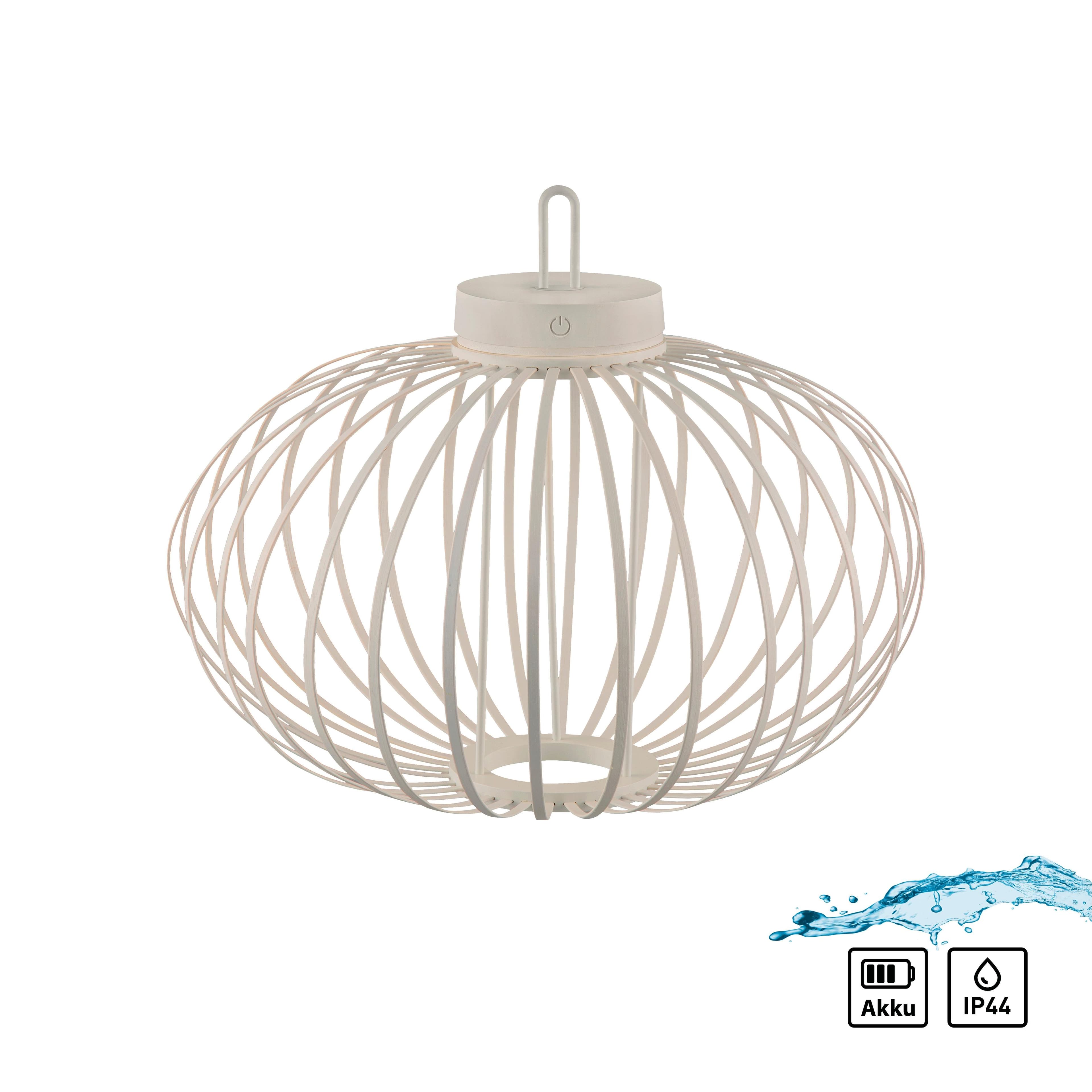 JUST LIGHT Pendelleuchte AKUBA Beige Bambus LED Akku