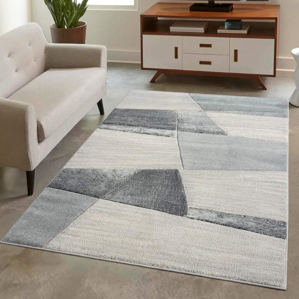 Carpet City Teppich BONITO 9053 Grau Geometrisch 3D-Effekt