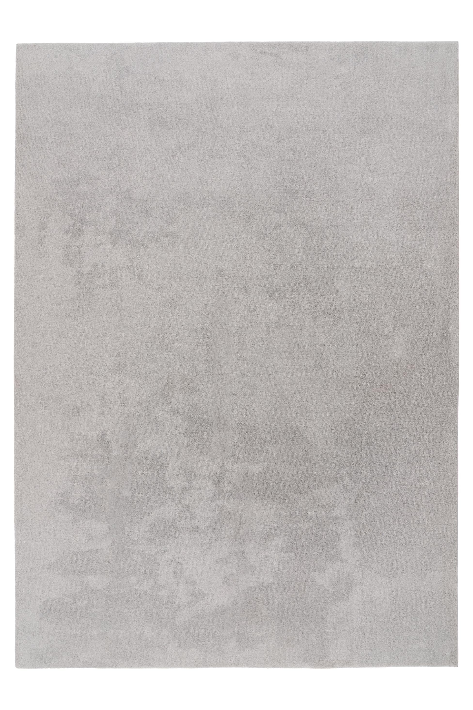 Kurzflor-Teppich in Silber und Taupe, 80x280 cm