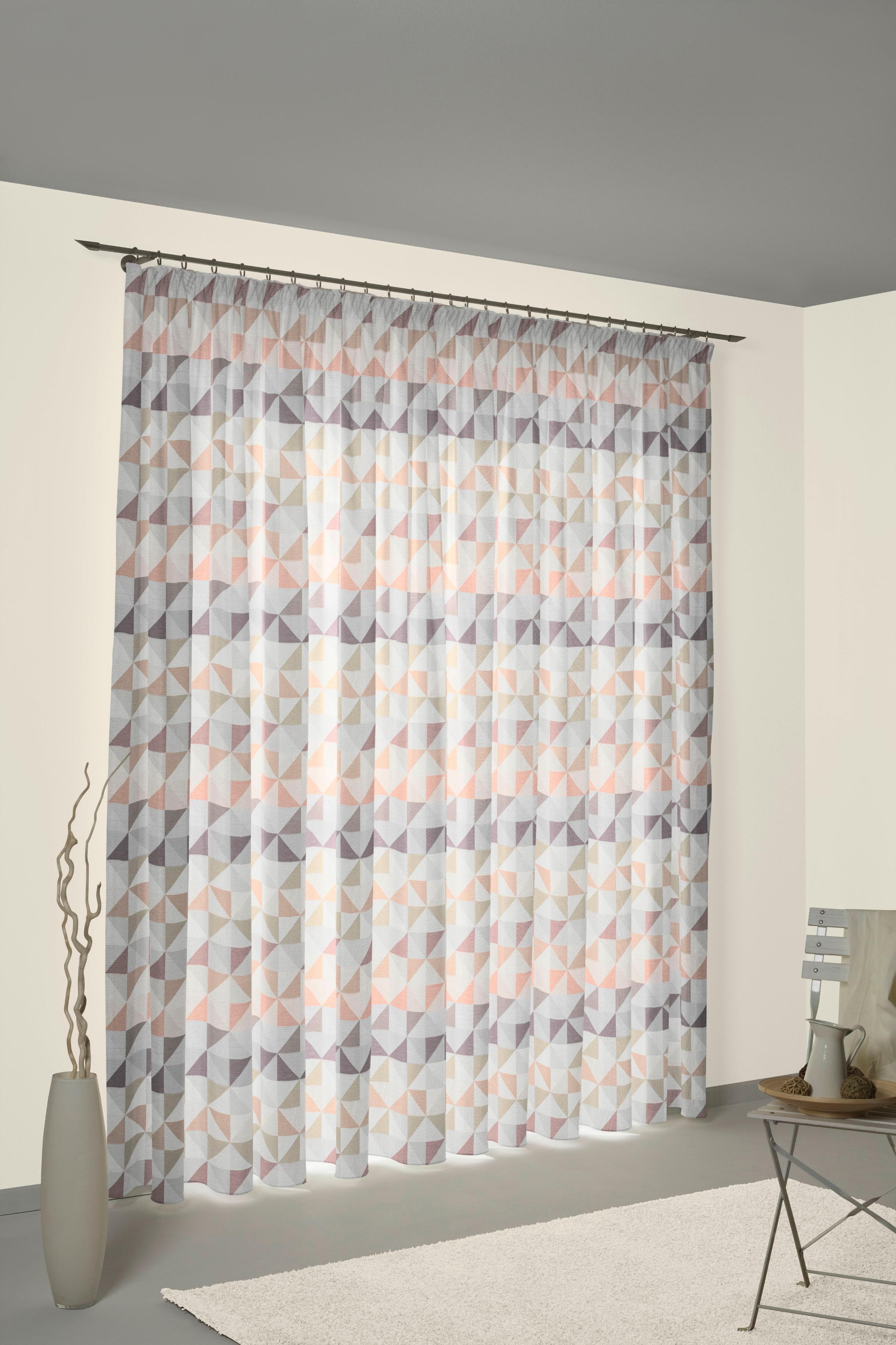 WIRTH Vorhang Berlare Rosé Blickdicht Jacquard Gardine