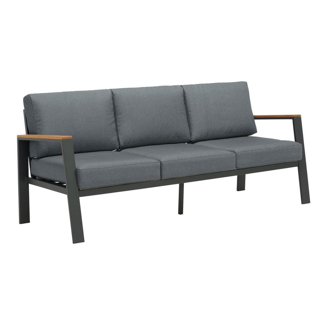 Ambia Garden Loungesofa 3-Sitzer Anthrazit Grau Eukalyptusholz