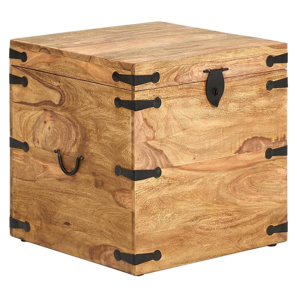 Livetastic Truhe Sheesham Holz 48x48x48 cm