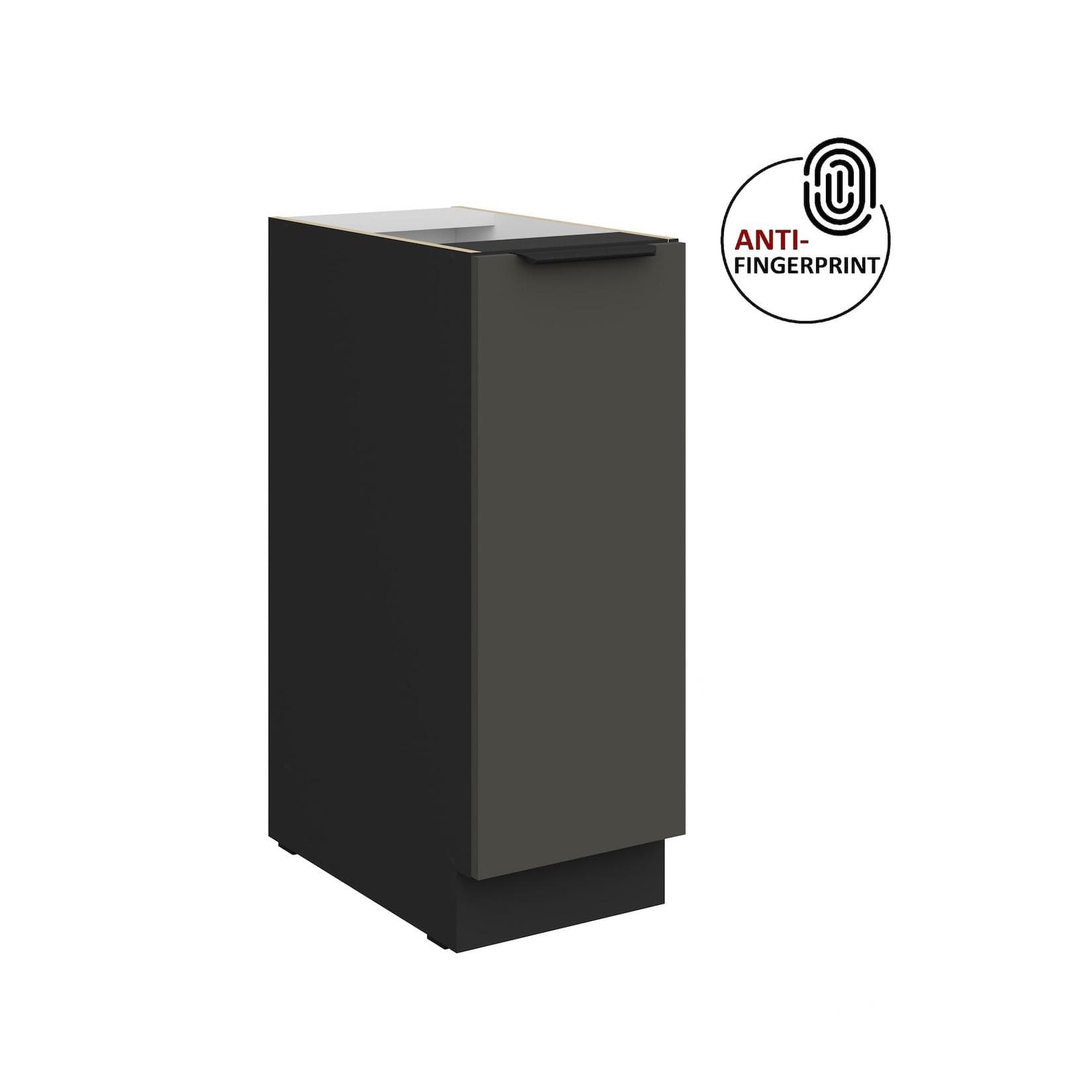 Küchen Unterschrank Schrankauszug 30 cm Küche ARIA Graphite matt Anti Fingerprint