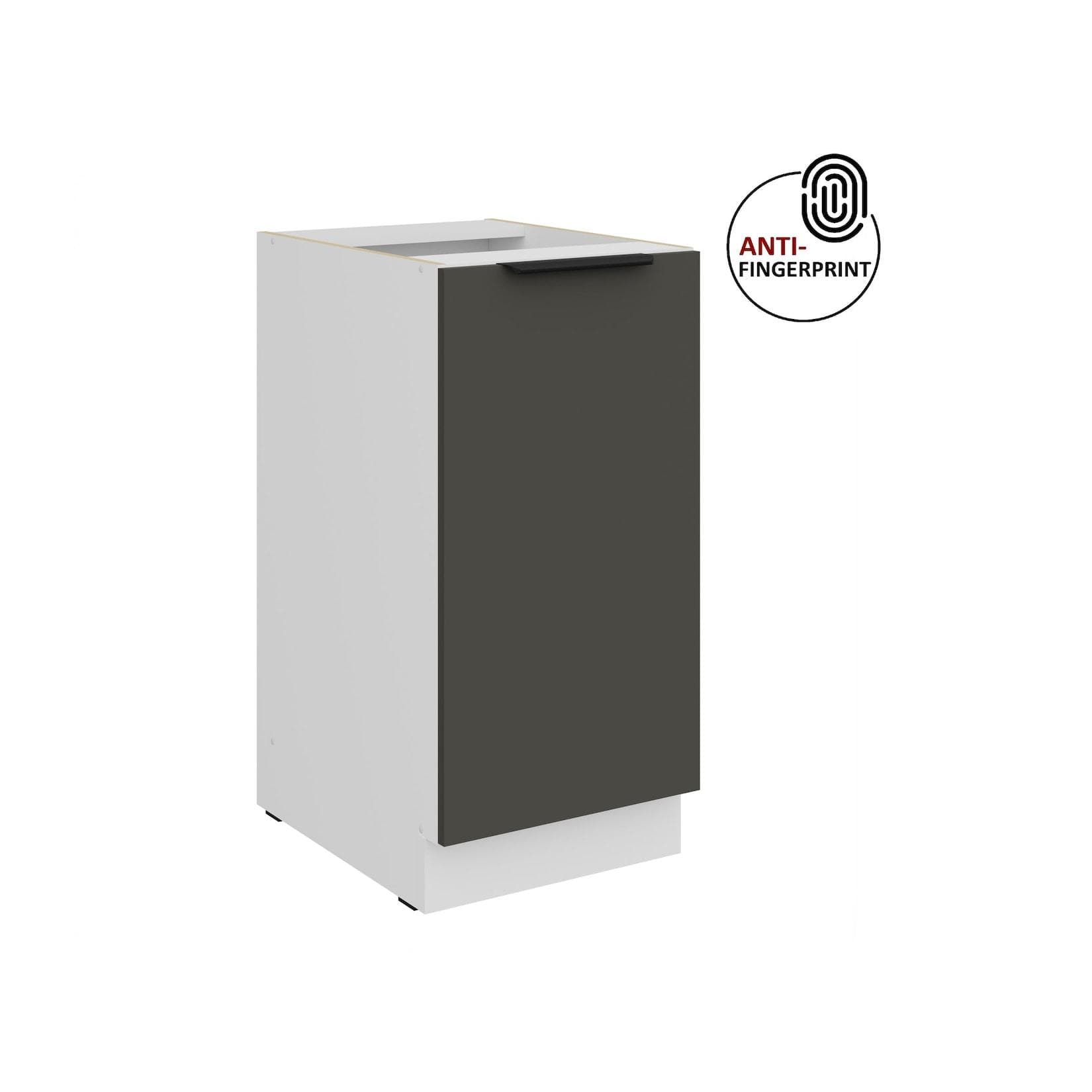 Küchen Unterschrank 40 cm Küche ARIA Graphite matt Anti Fingerprint