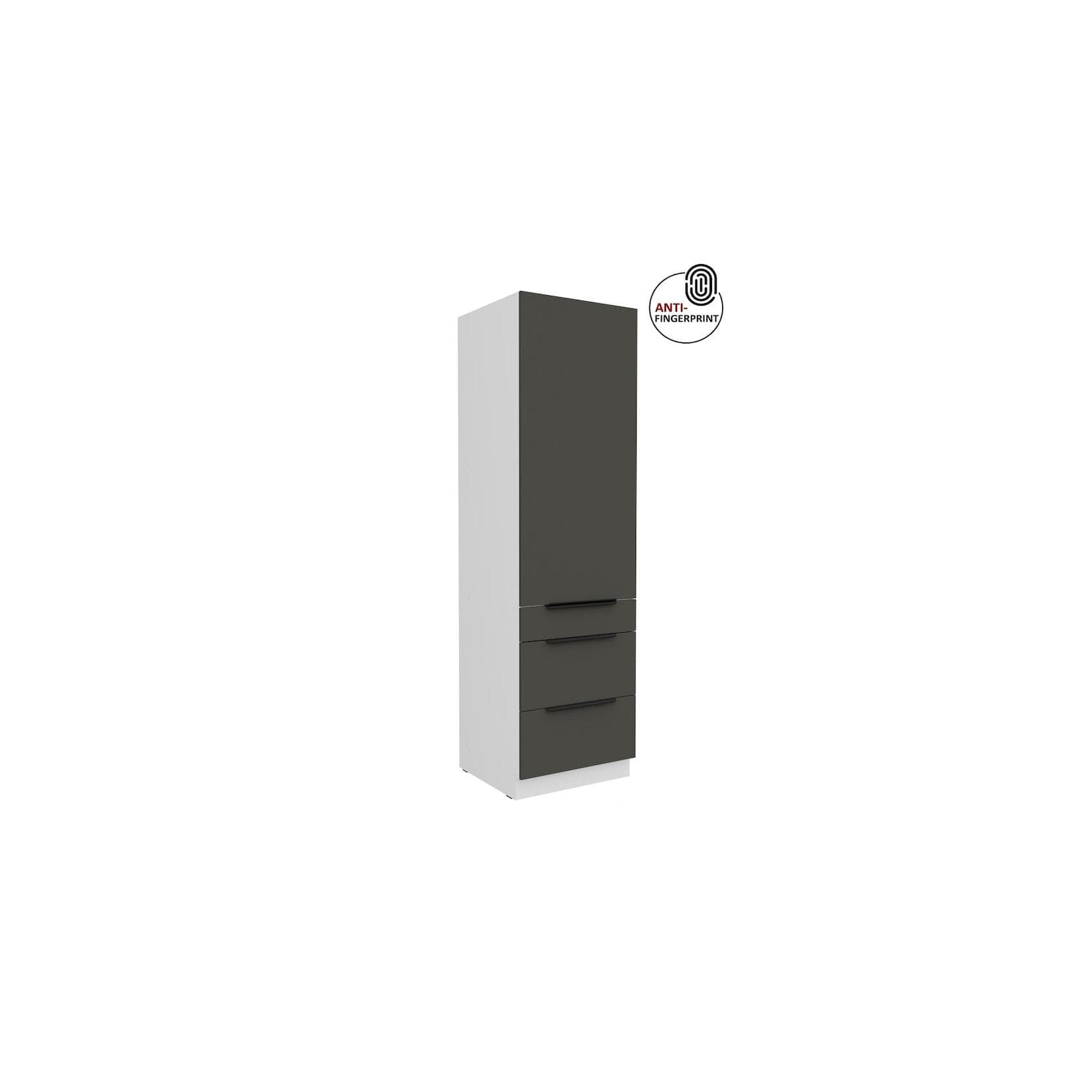 ARIA Hochschrank 60 cm Graphit matt mit Anti Fingerprint