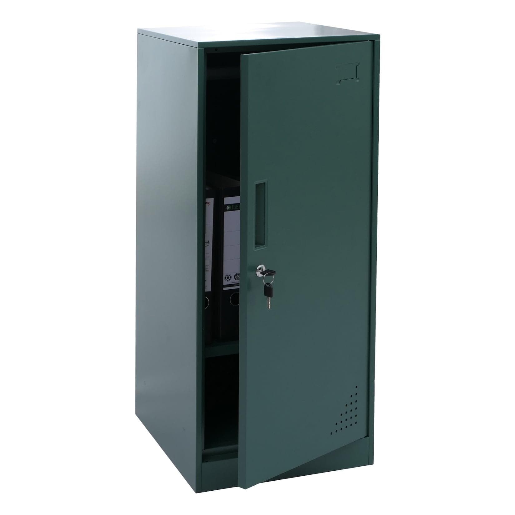 Schließfachschrank aus Stahlblech in Grün