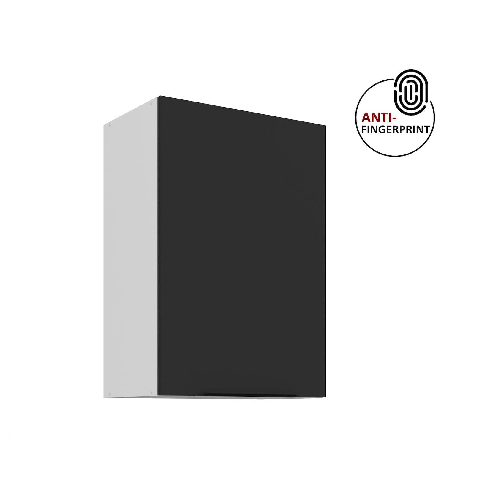 Küchen Hängeschrank 50 cm ARIA Schwarz matt Anti Fingerprint
