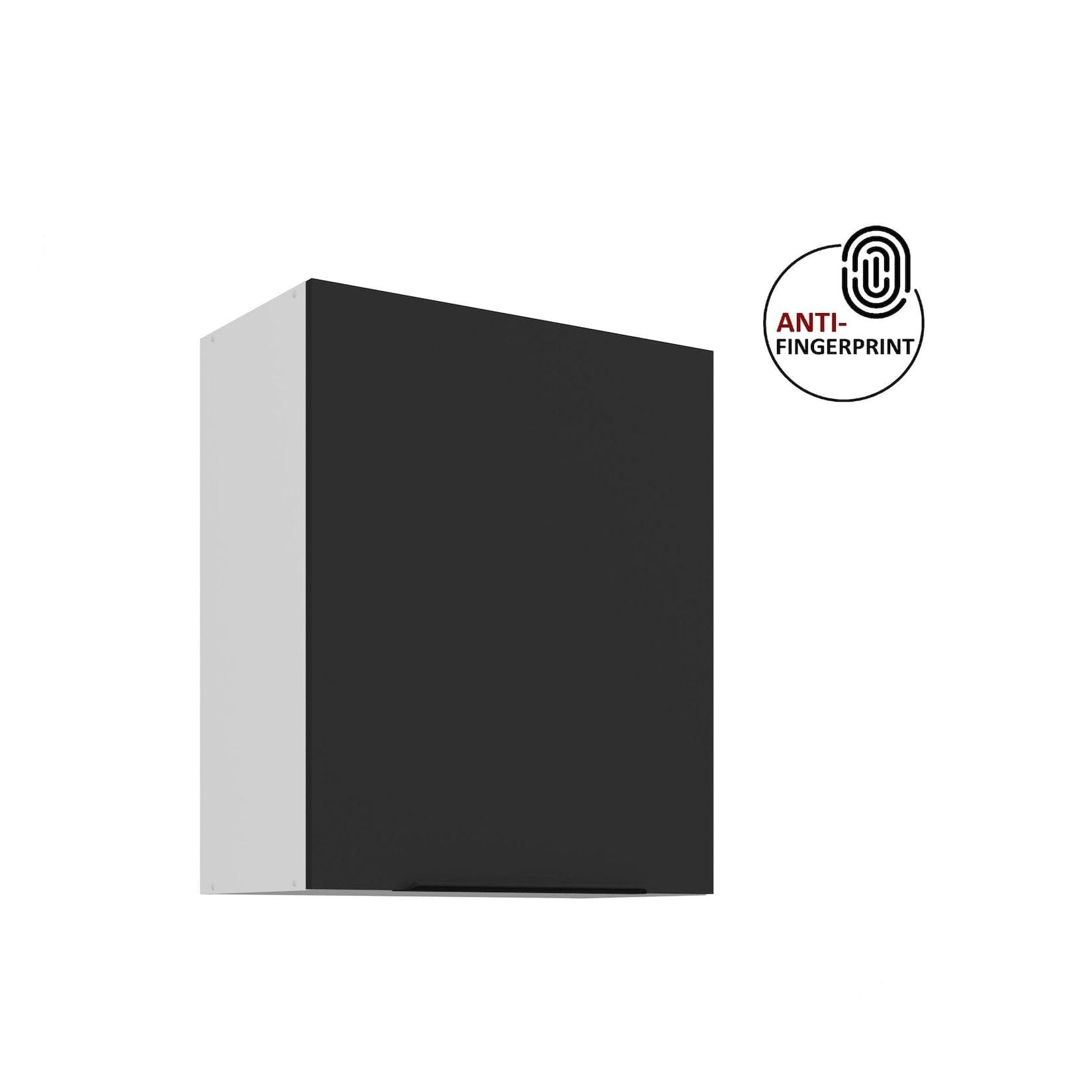 Küchen Hängeschrank 60 cm Küche ARIA Schwarz matt Küchenzeile Anti Fingerprint