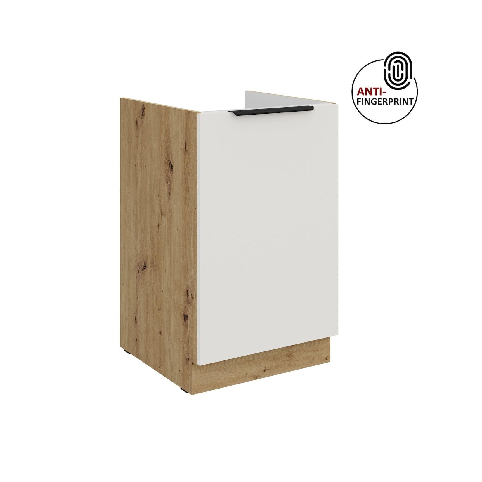 ARIA Spülenschrank 50 cm Weiss ultra matt Anti Fingerprint