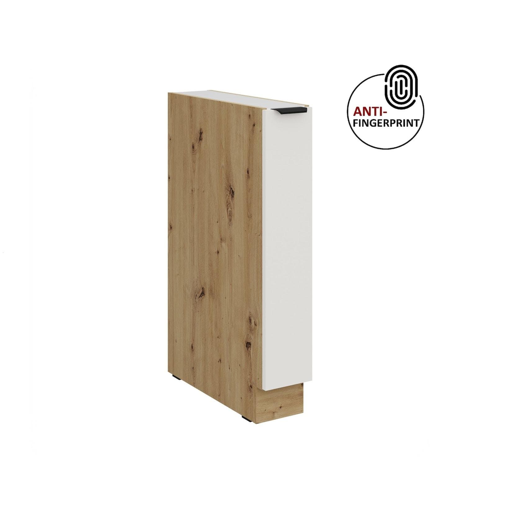 Küchen Unterschrank Schrankauszug 15 Küche ARIA Weiß ultra matt Anti Fingerprint