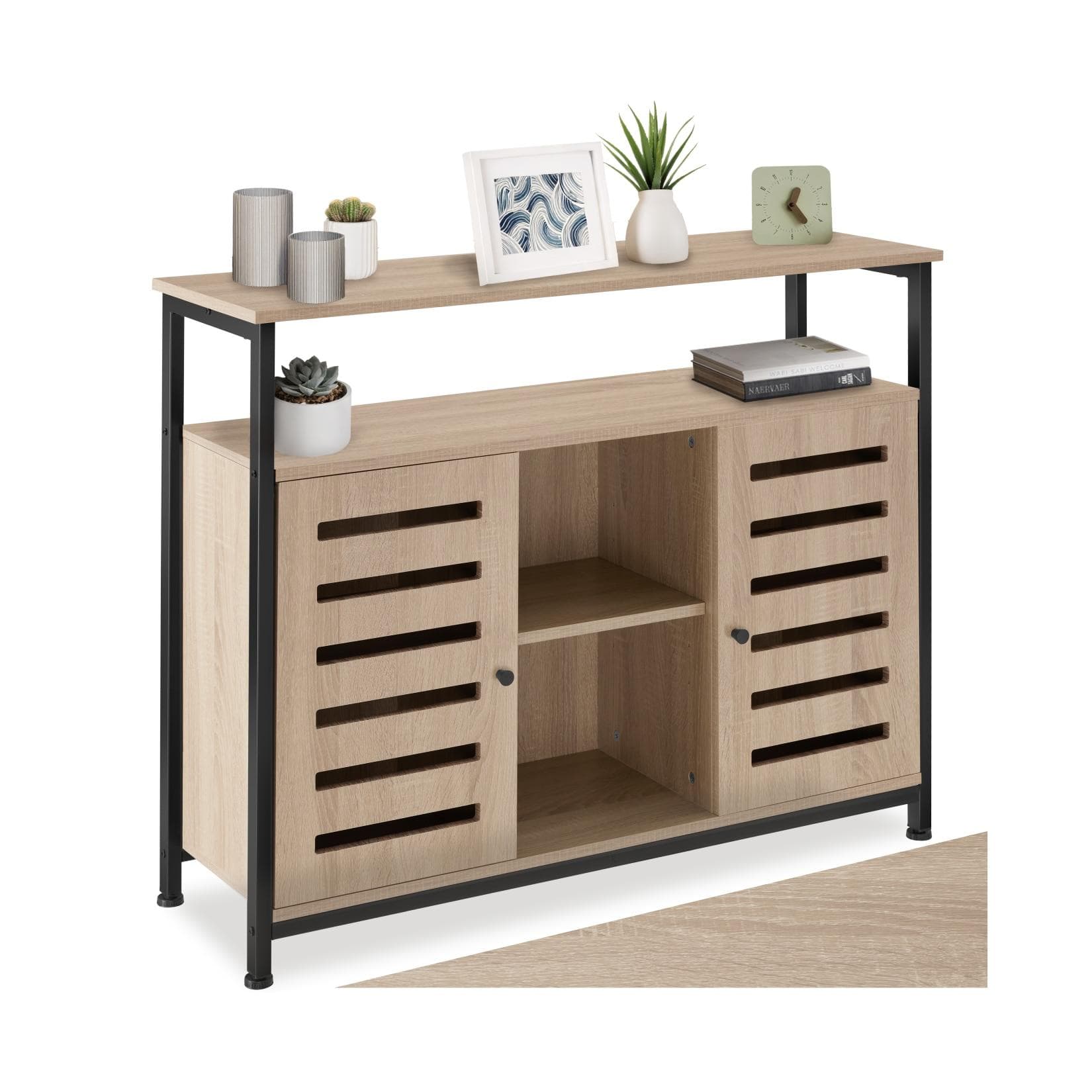 TecTake Sideboard Industrial Style 2 Ablagen 3 Staufächer