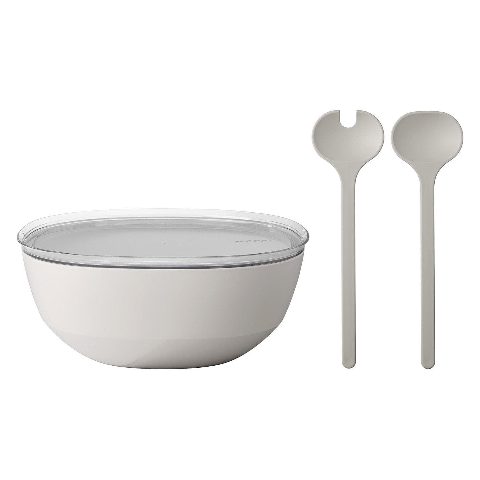 Mepal Silueta Servierschale mit Deckel & Salatbesteck 5000 ml Weiß