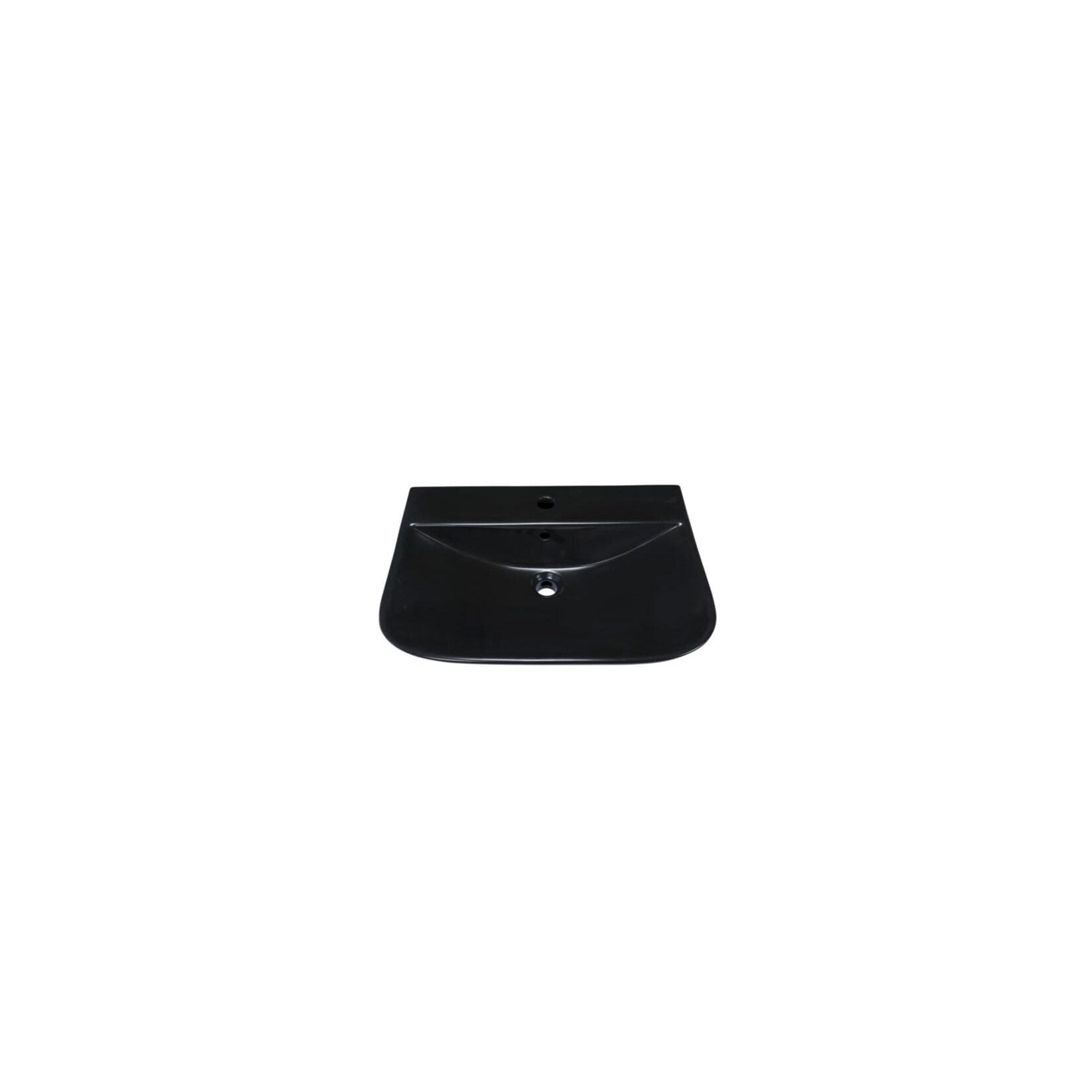 sanicomfort Waschbecken Rivo 60 cm Schwarz Matt Hänge-Waschtisch Keramik