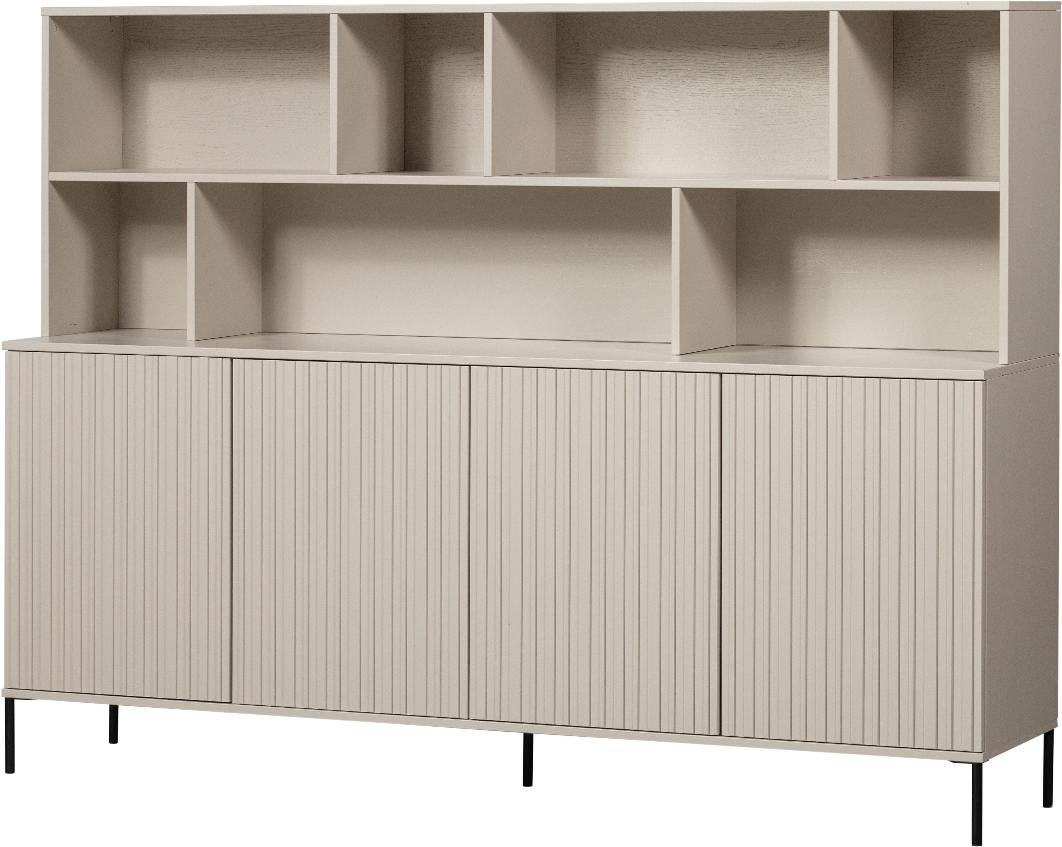 Buffet WOOOD Gravu Grau Massivholz