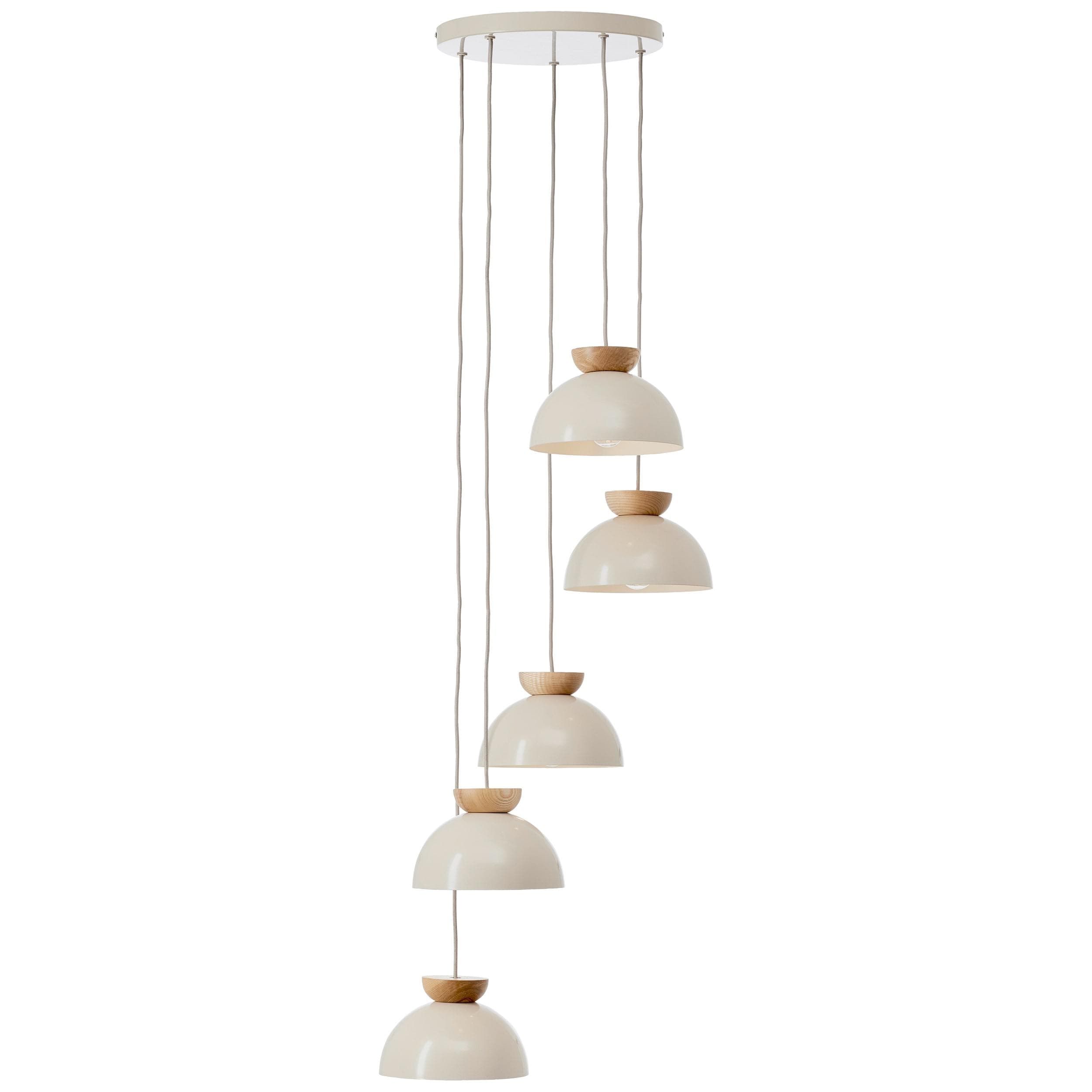 BRILLIANT Pendelleuchte Nalam Beige 5er Set 45 cm