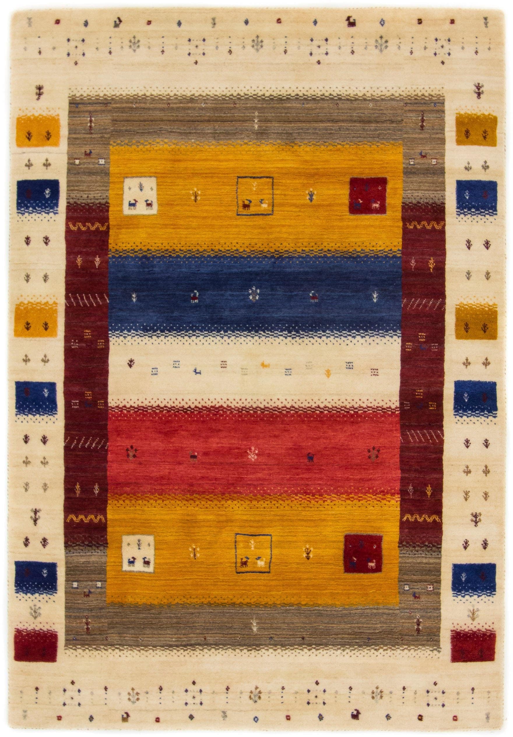 Carpetfine Wollteppich Gabbeh Soni: Weicher Wolle Teppich fürs Wohnzimmer