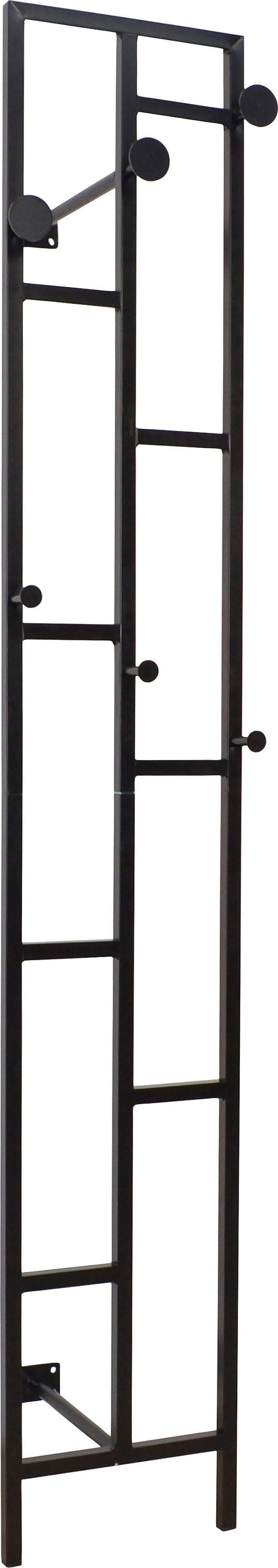 Wandgarderobe INOSIGN Schwarz mit 6 Haken und Kleiderstange