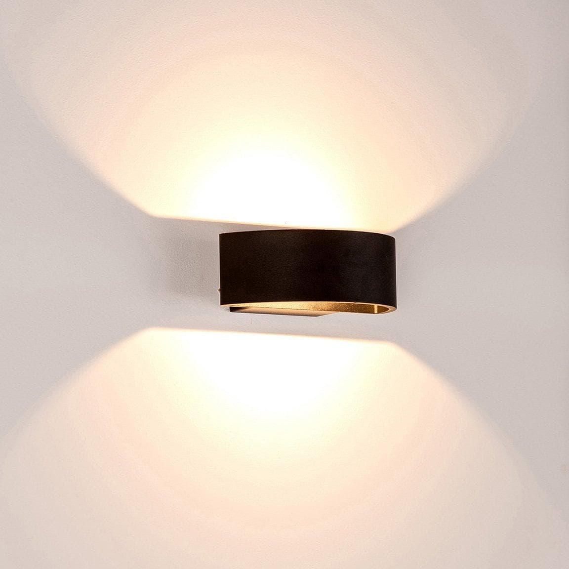 LED Wandleuchte Schwarz Aluminium