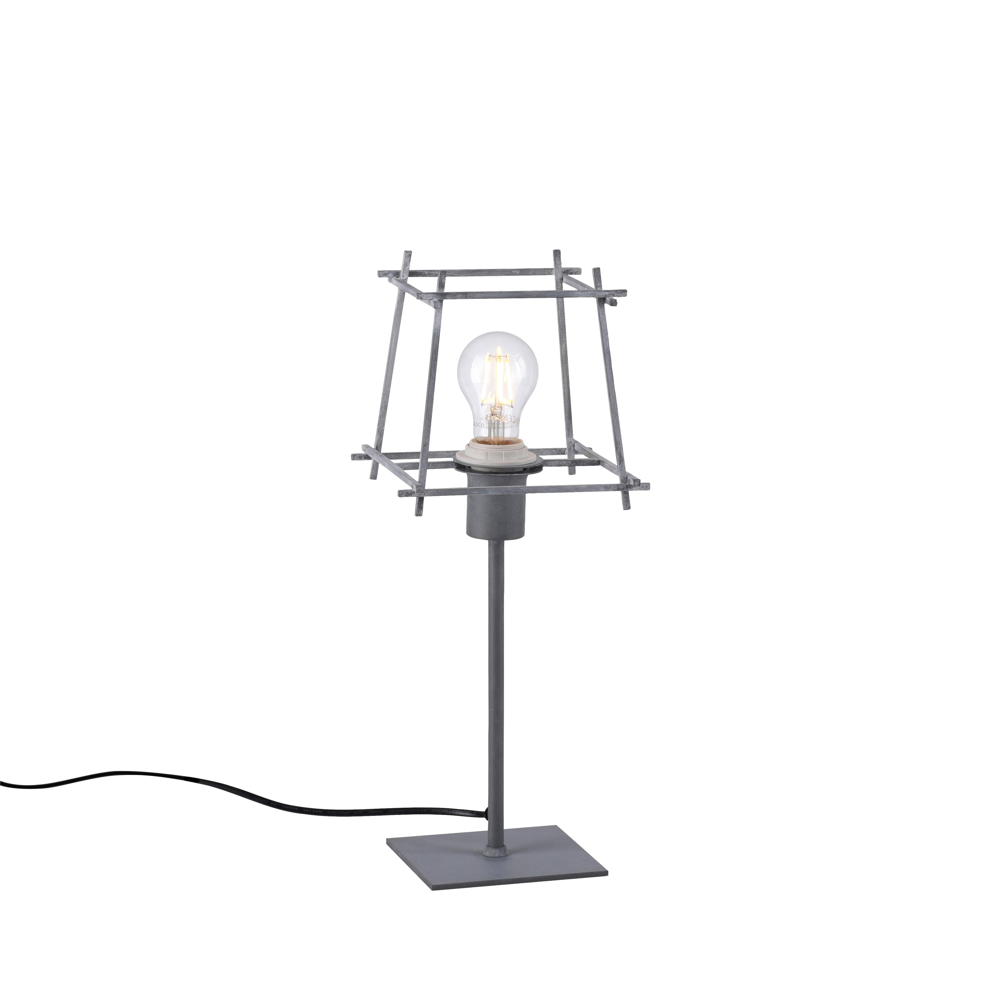 JUST LIGHT Tischleuchte PELETTON Betonoptik Schnurschalter
