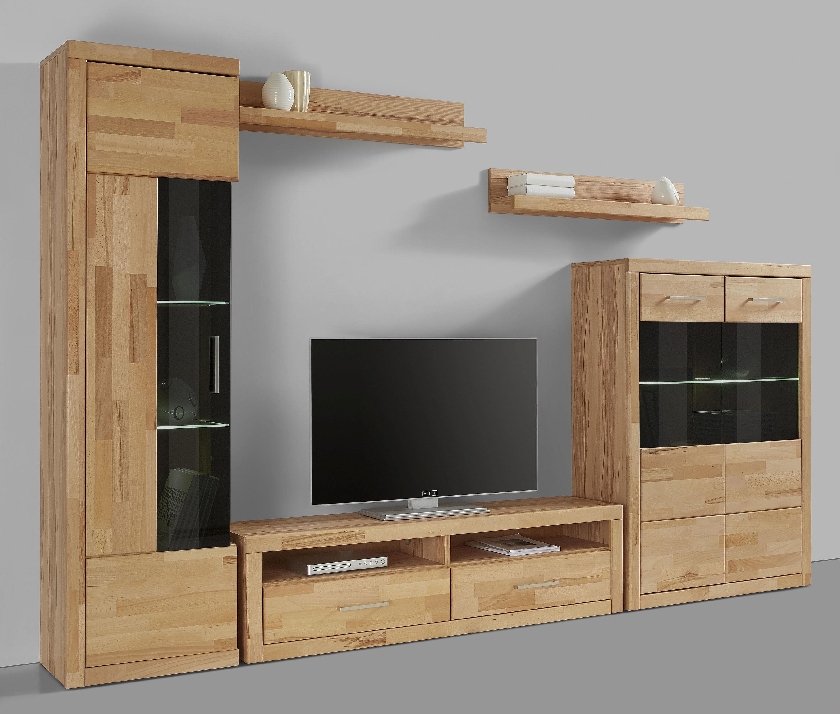 OTTO HOME Ribe Wohnwand Set-5 St. Kernbuche teilmassiv