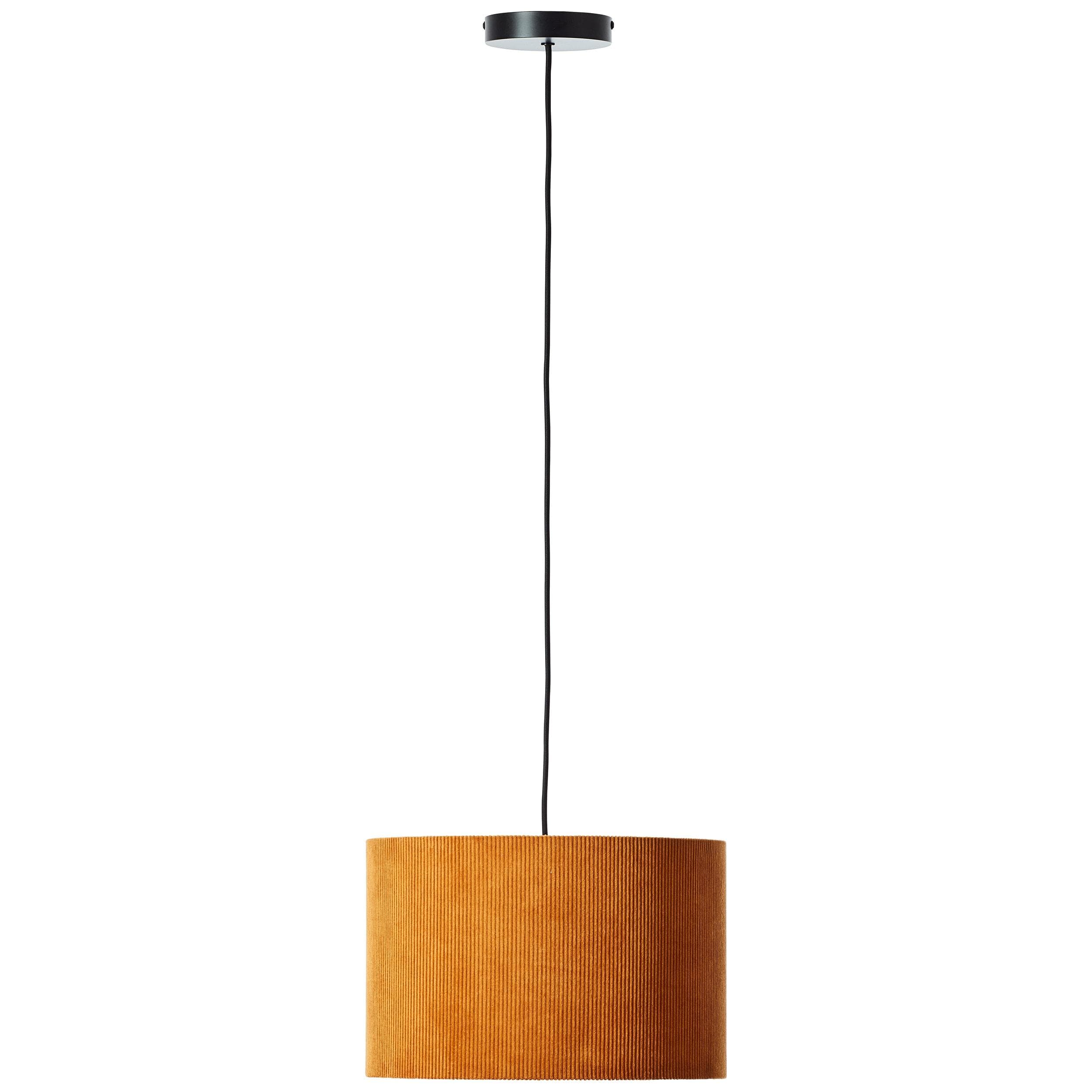 BRILLIANT Pendelleuchte Tony Gelb Cord-Lampenschirm E27