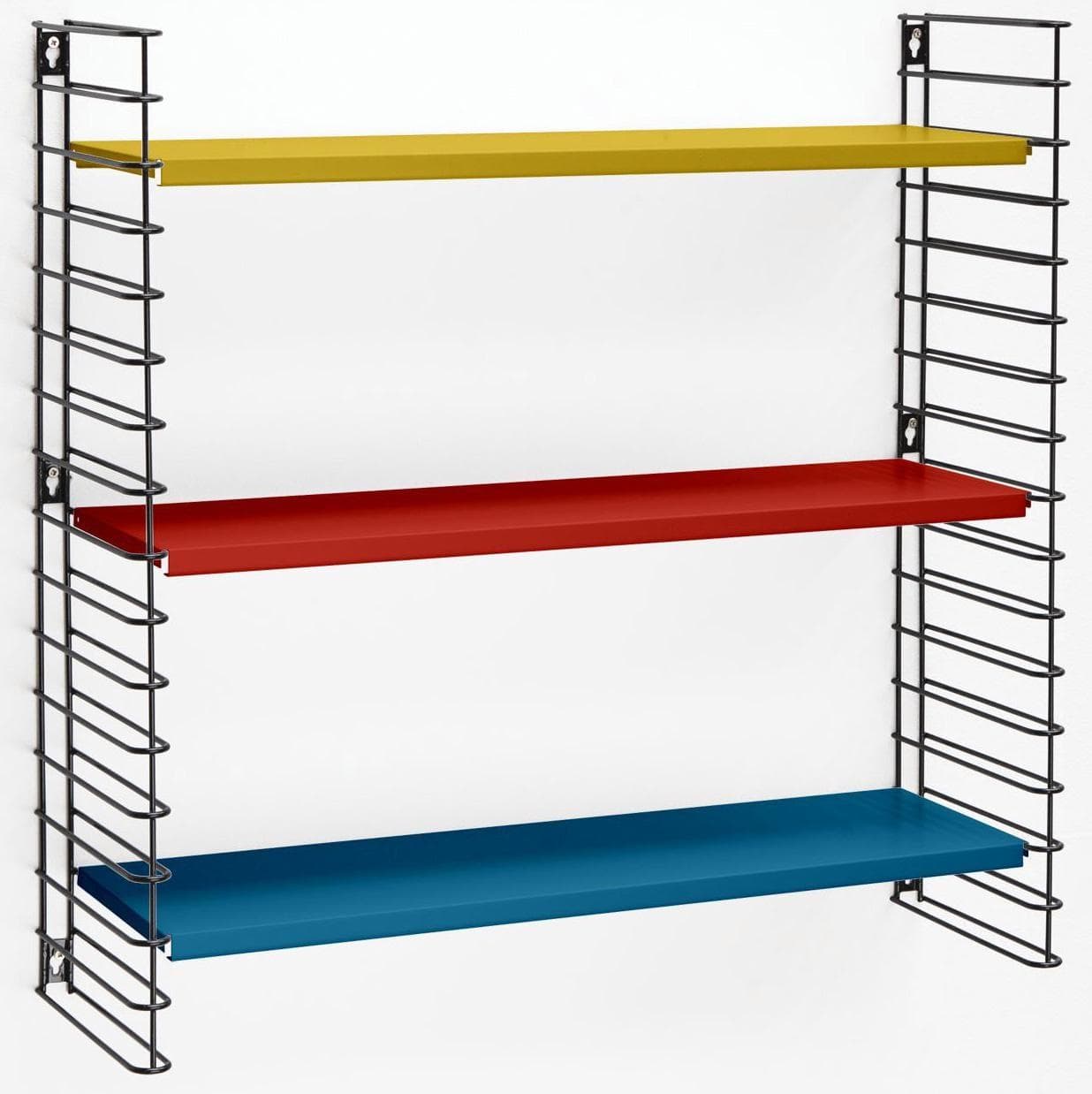 Metaltex Wandregal Tomado Schwarz/Bunt mit 3 Metallablagen