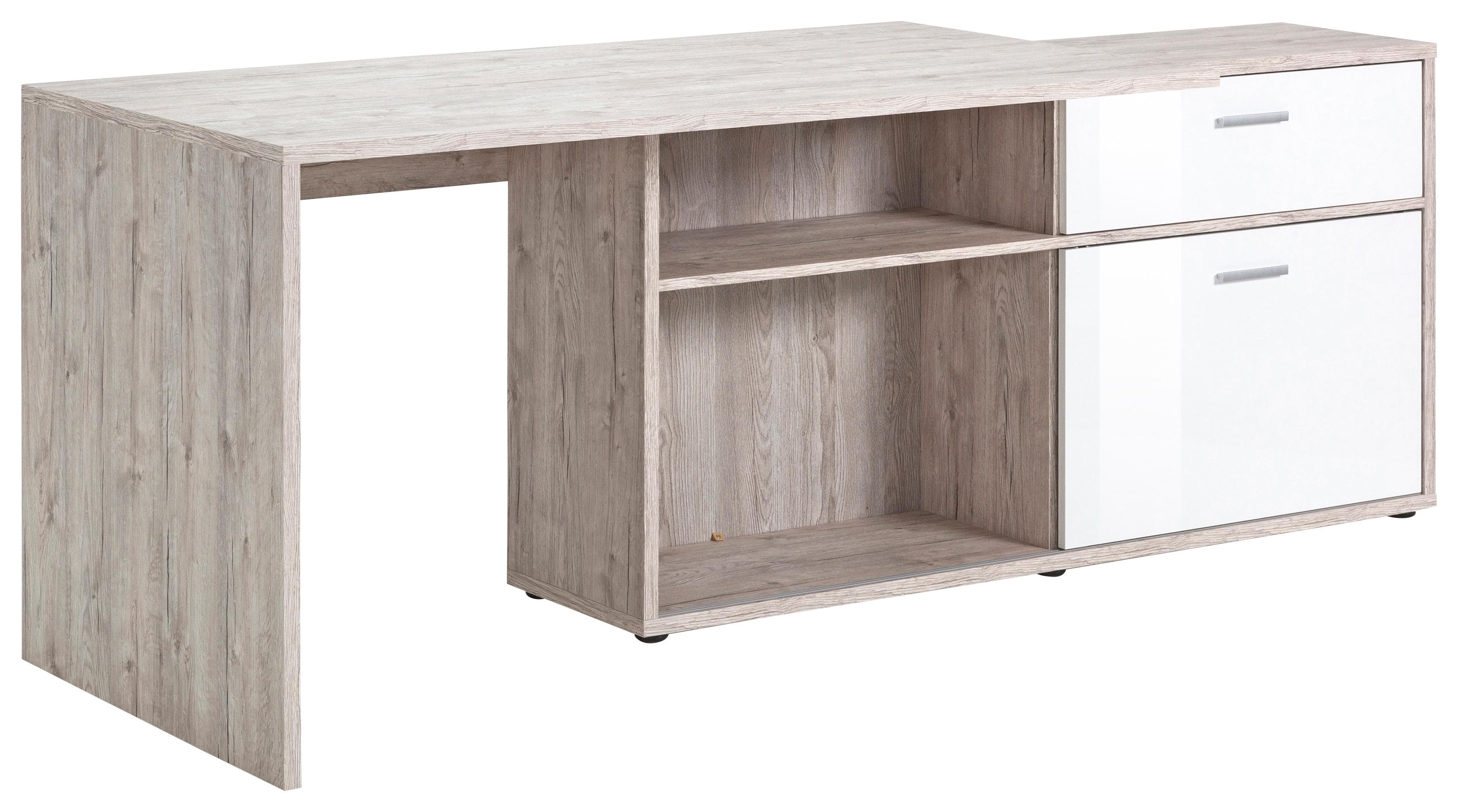 Eckschreibtisch FMD Diego Bunt mit Regalelement