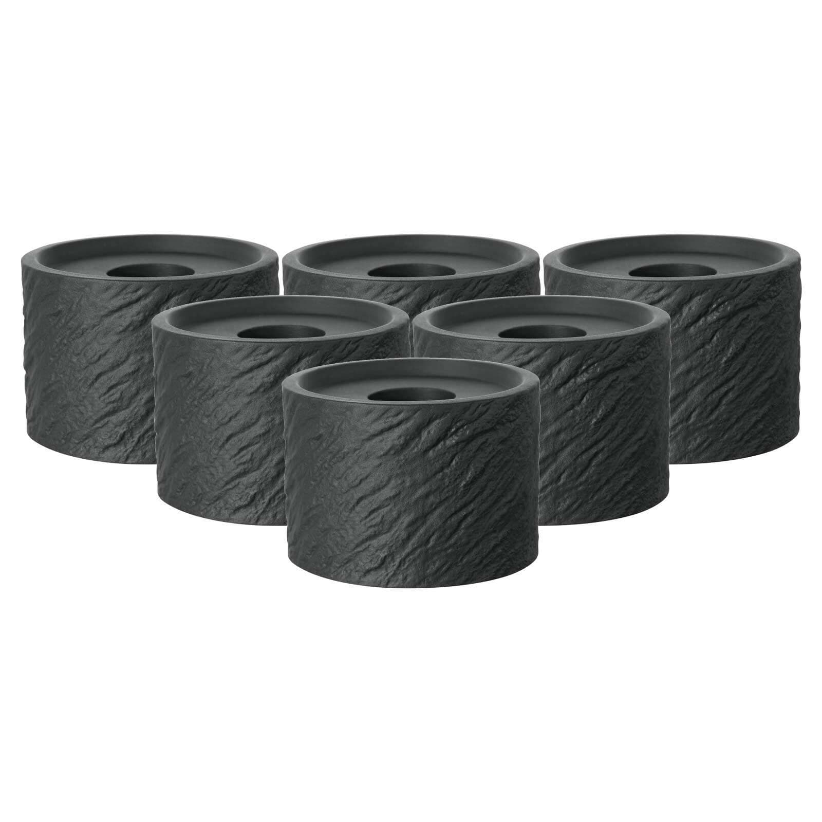Villeroy & Boch Kerzenhalter Manufacture Rock Home 6er Set Schwarz