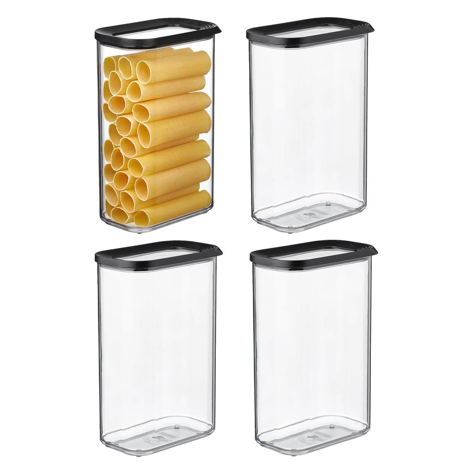Mepal Vorratsdose Modula 2000 ml 4er Set Schwarz Lebensmittelaufbewahrungsbehälter