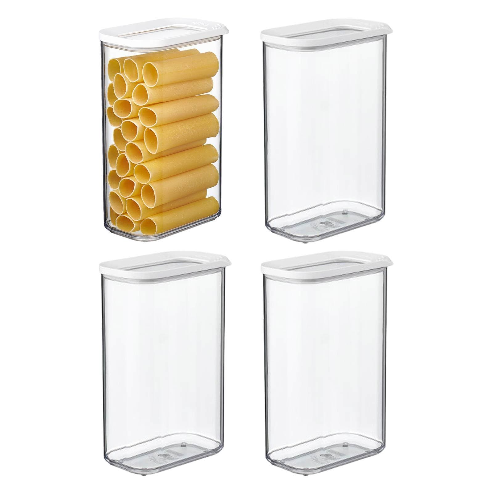 Moderne Vorratsdose aus Plastik, Weiß, Transparent